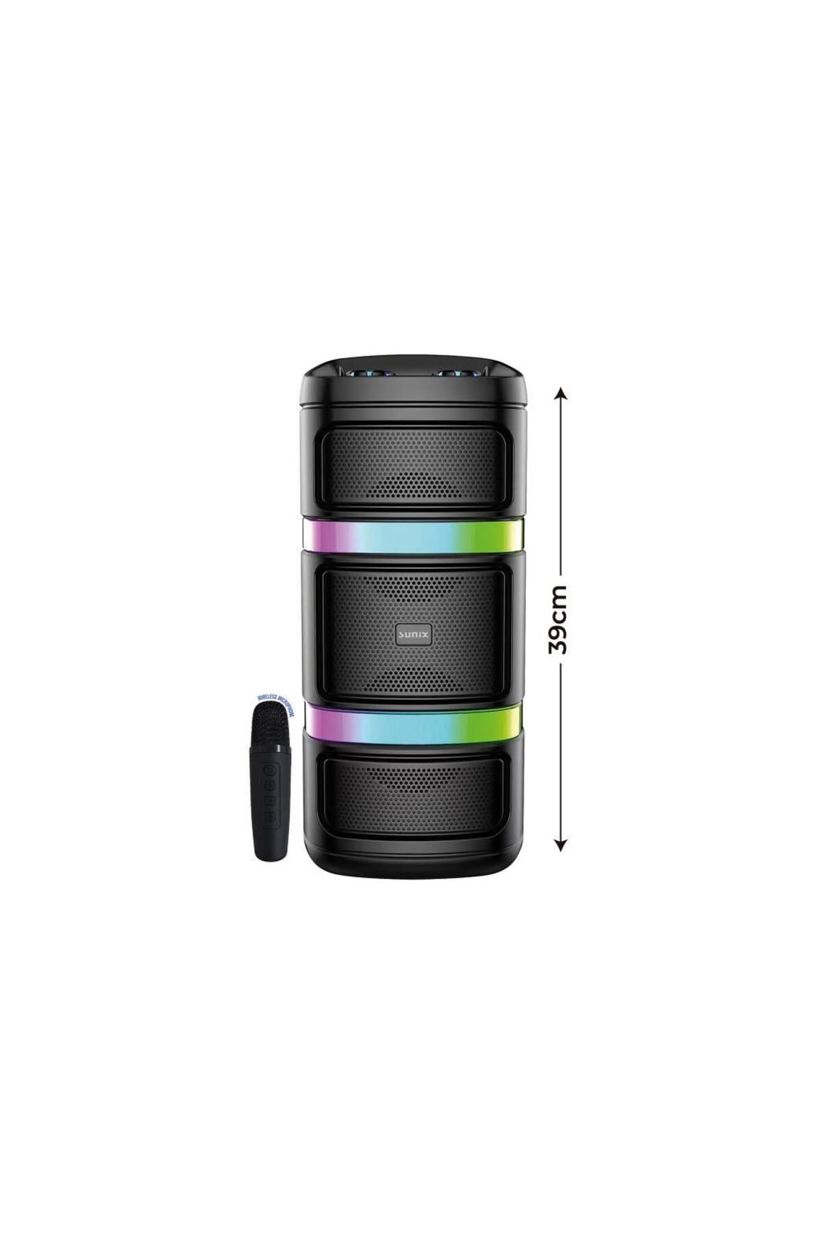 Sunix 4x2 Inc 2400 Mah Kablosuz Mikrofonlu Ledli Bluetooth Hoparlör Bts-100