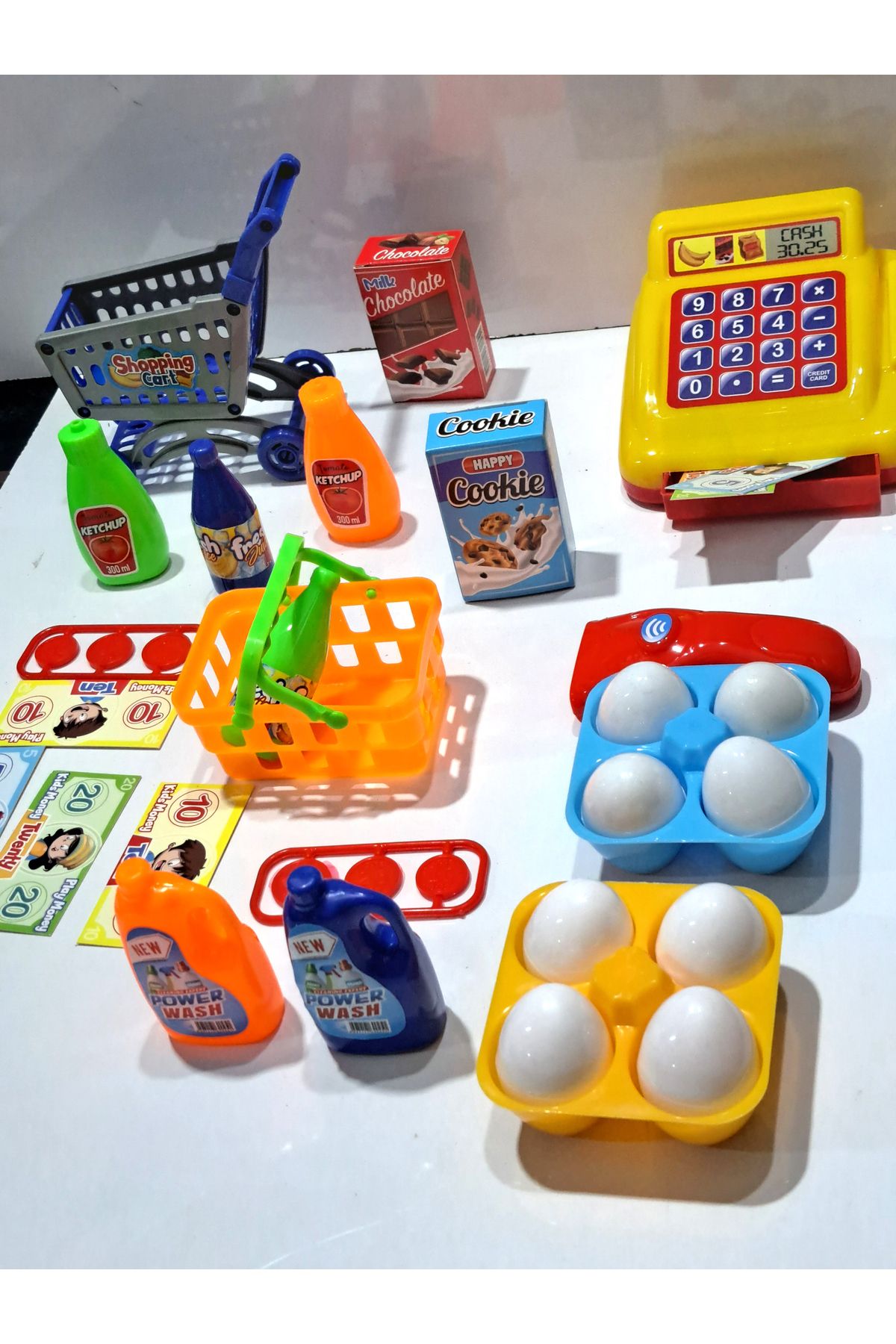 ALYTOYS OYUNCAK EVCİLİK ve MUTFAK 2 SET Market Arabalı ALIŞVERİŞ OYUNU 13PRÇ + YAZAR KASALI MARKET SET 15 Ad