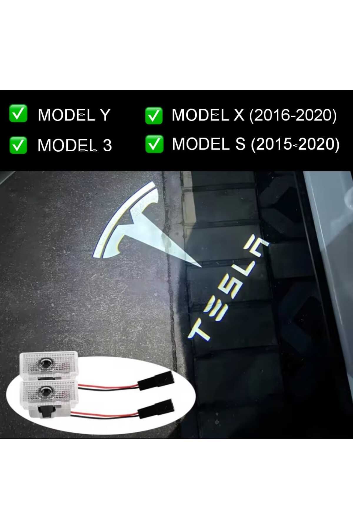 Store TESLA KAPI ALTI LAZER LED LOGO KARŞILAMA IŞIĞI HOLOGRAM 2 ADET MODEL 3 MODEL Y MODEL X MODEL S UYUM