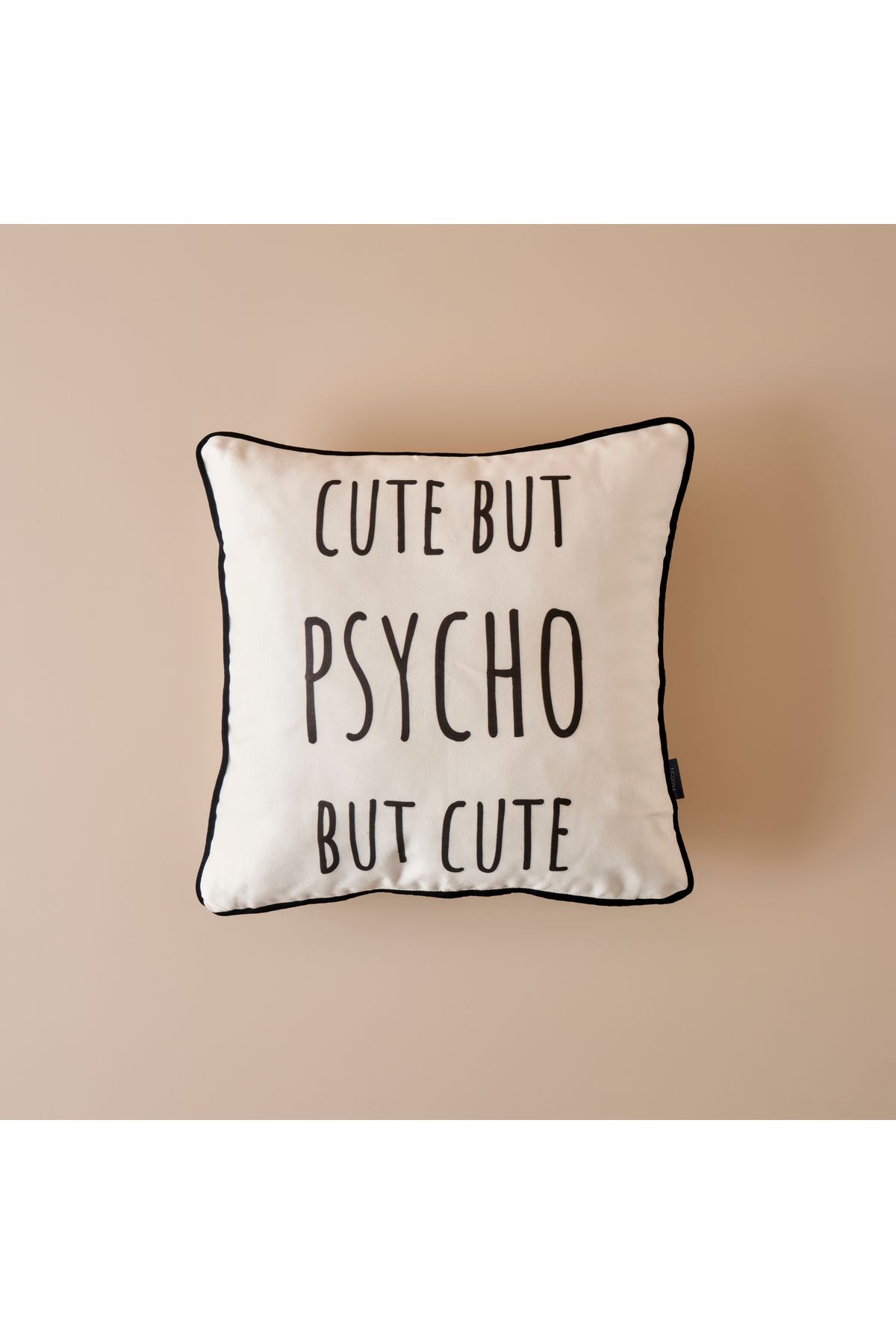 Bella Maison Cute Motto Baskılı Kırlent Siyah-Beyaz (45x45 cm)