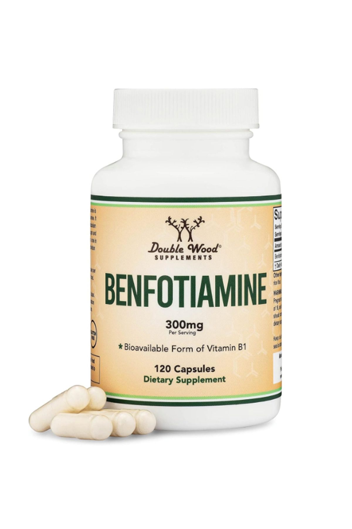 DOUBLE WOOD Benfotiamine 300mg (THİRD PARTY TESTED, 120 CAPSULES) Usa Version 3741