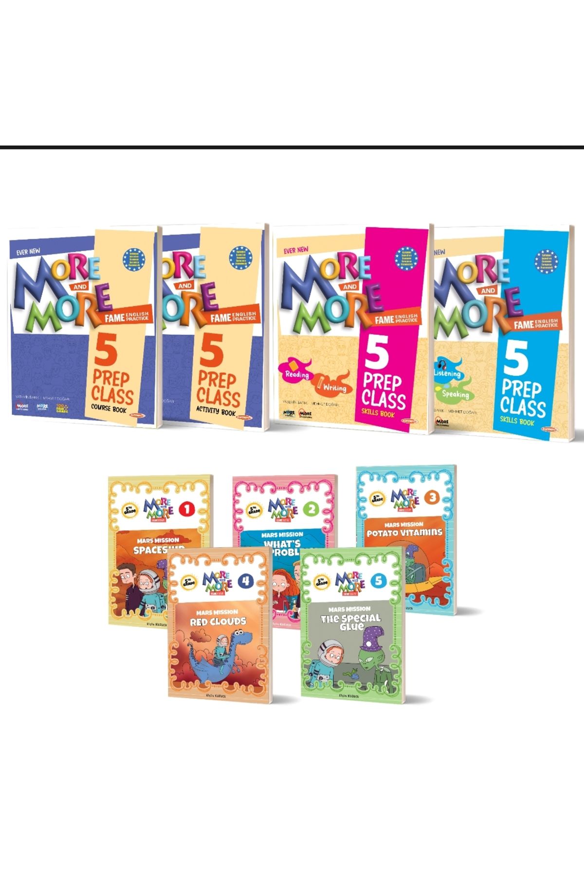 Kurmay Yayınevi 5  MORE AND MORE PREP CLASS SET (HIKAYE SETI + COURSE BOOK + ACTIVITY BOOK + SKILLS 1 + SKILLS 2)