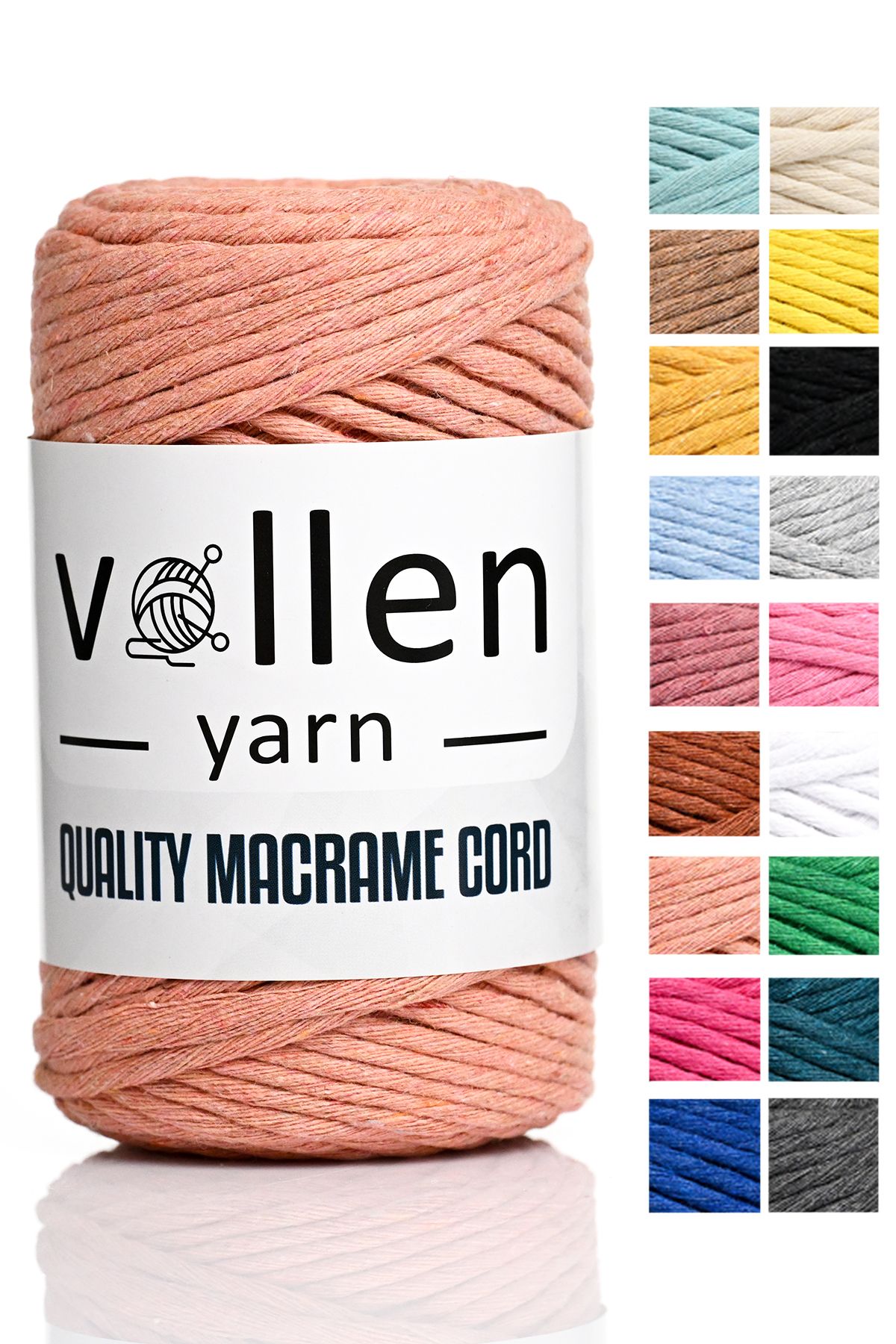 vollen yarn Taranan Makrome Ipi, 3mm Tek Büküm,Makrome Örgü İpi, Taranabilir Pamuk Makrome