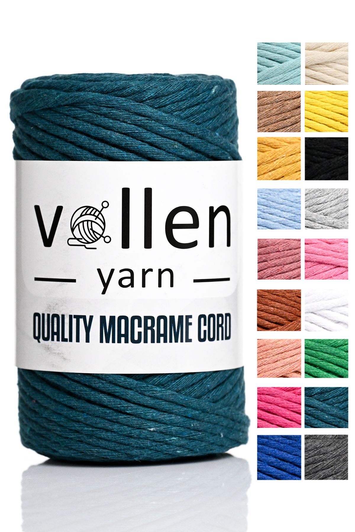 vollen yarn Taranan Makrome Ipi, 3mm Tek Büküm,Makrome Örgü İpi, Taranabilir Pamuk Makrome