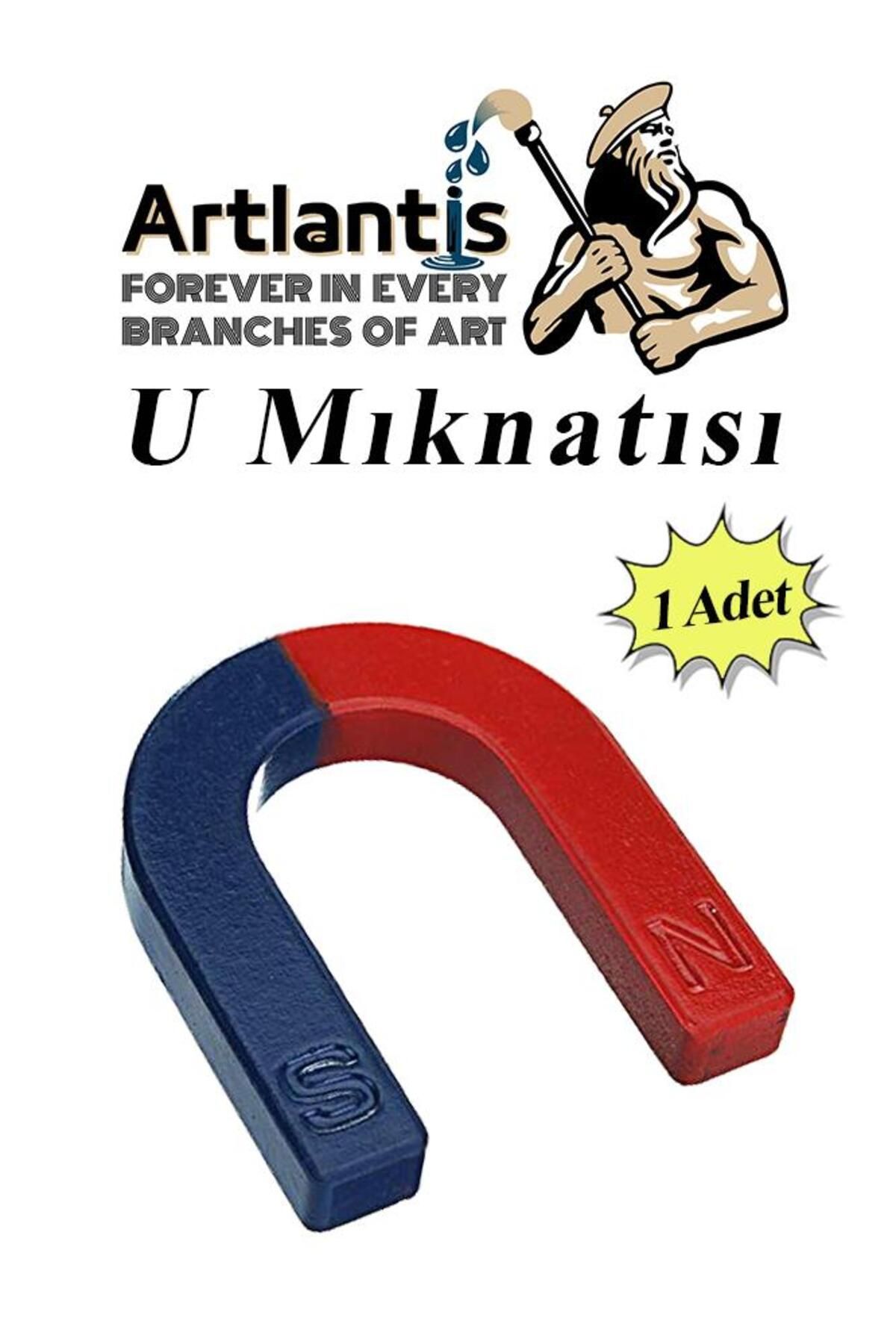Artlantis U Mıknatısı Deney Malzemesi 1 Adet Okul Projeleri Için U Şekilli At Nalı Mıknatıs Kırmızı Mavi Boyal