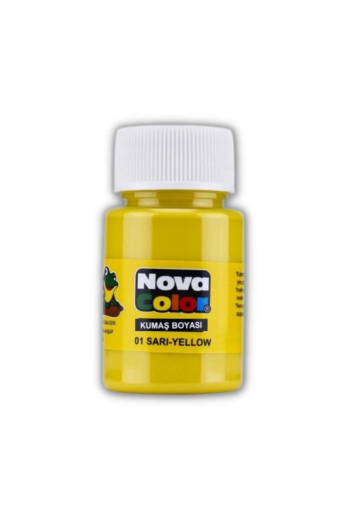 nova color Sarı Kumaş Boyası Tişört Çanta Tekstil Boyası 30 ml 1 Adet Kumaş Boyası Sarı 1 Adet