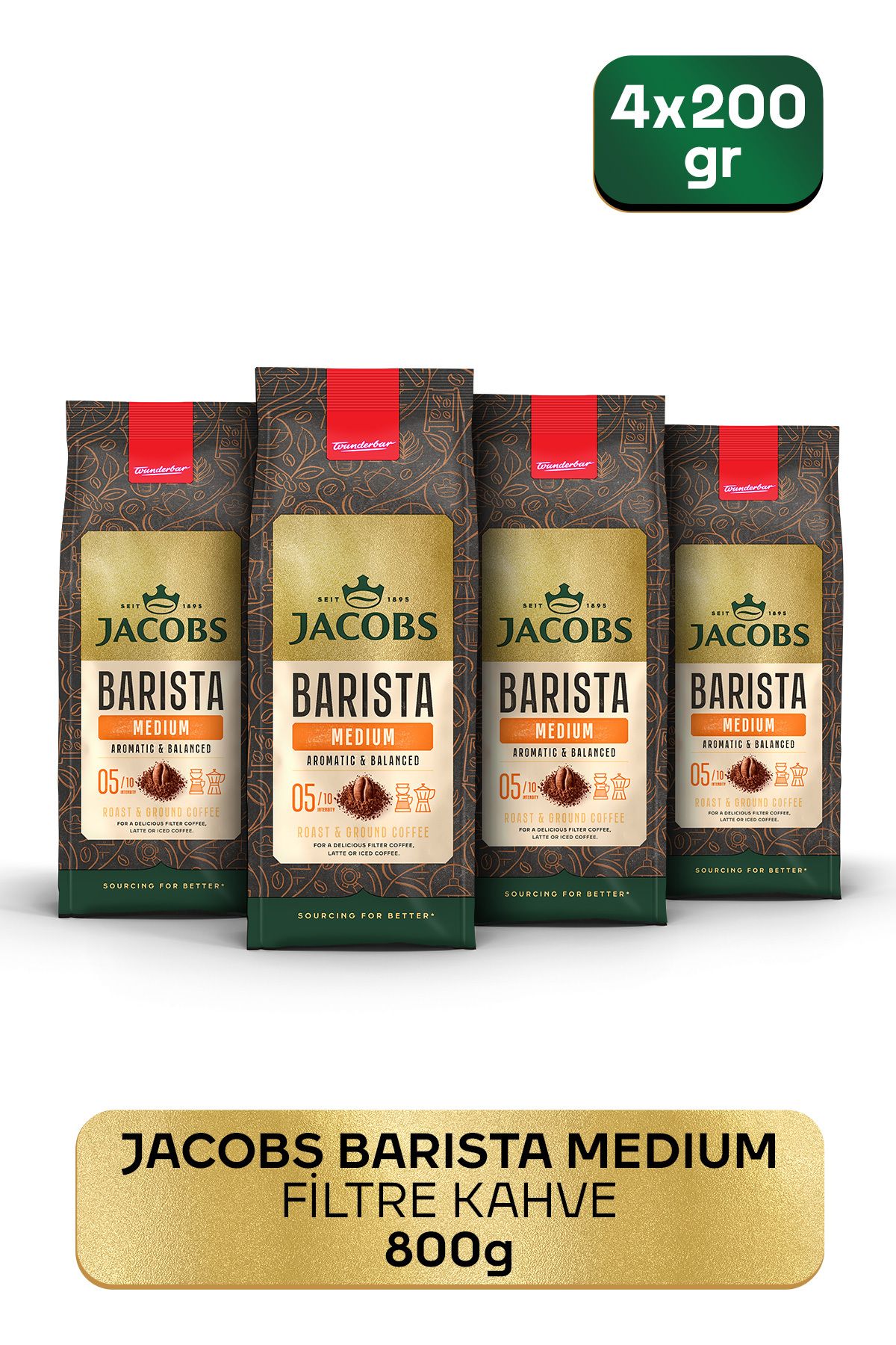 Jacobs Barista Medium Filtre Kahve 200gr X 4