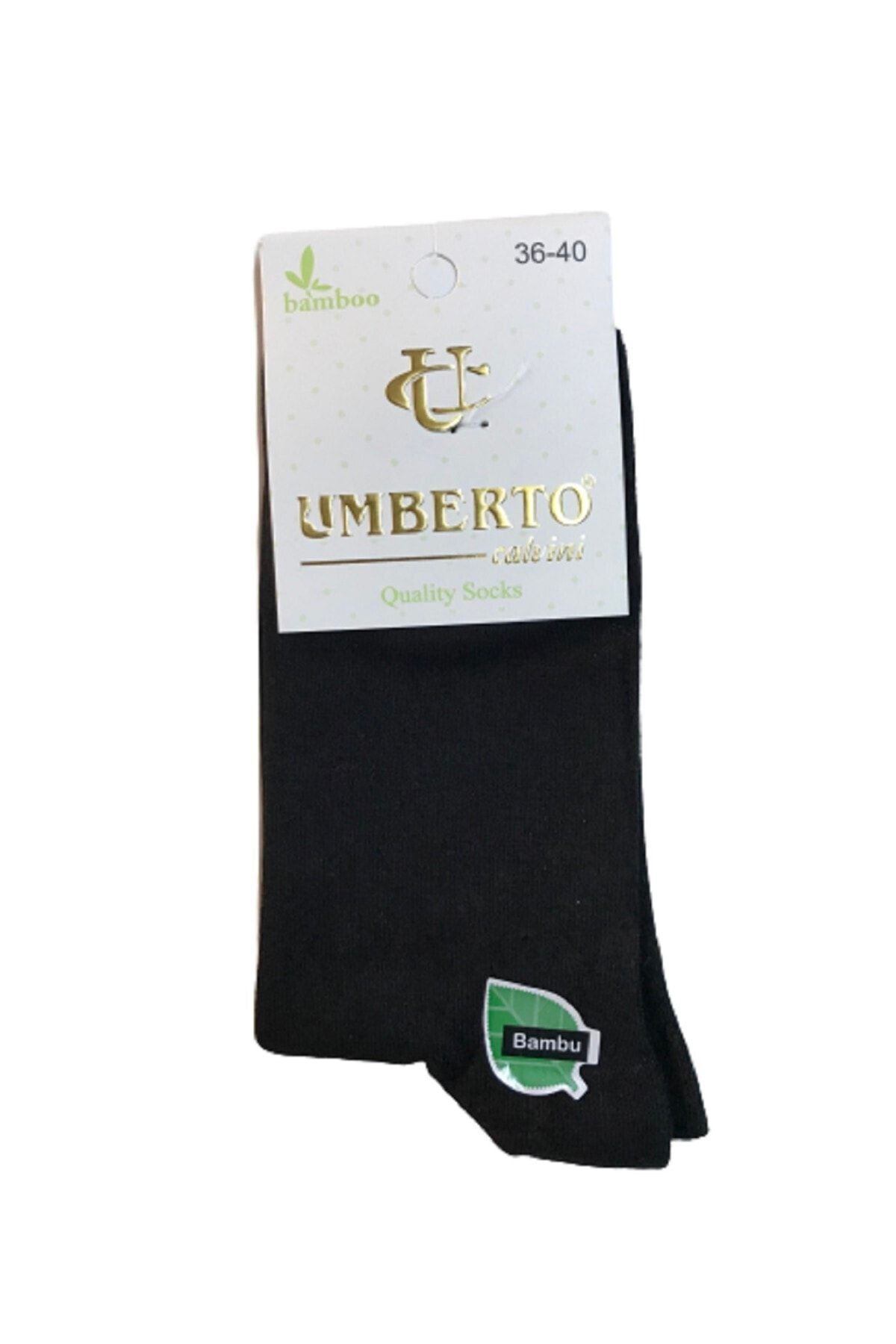Umberto Kadın Siyah Bambu Dikişsiz Çorap 2 Çift