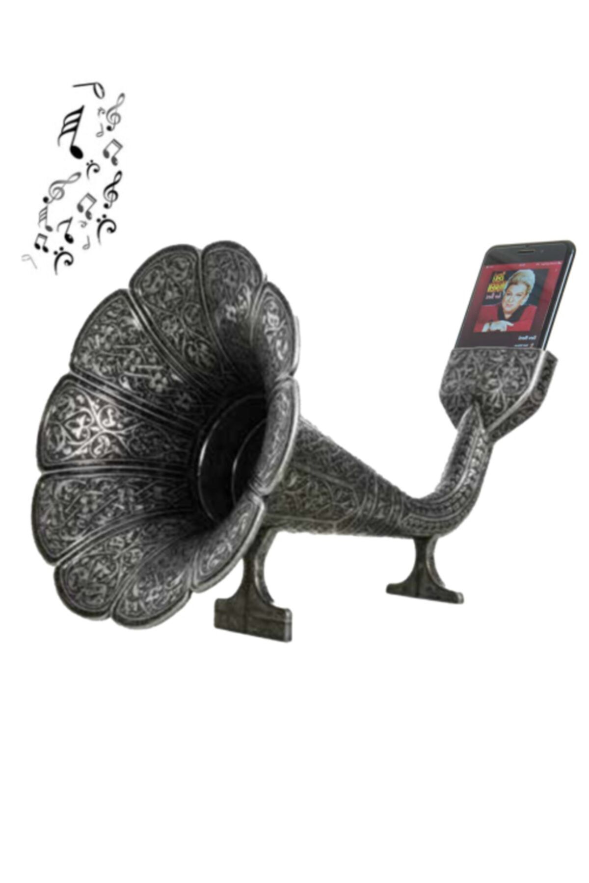 BAZAAR 4 Nostaljik Gramofoni Ses Sistemi Antik Gümüş