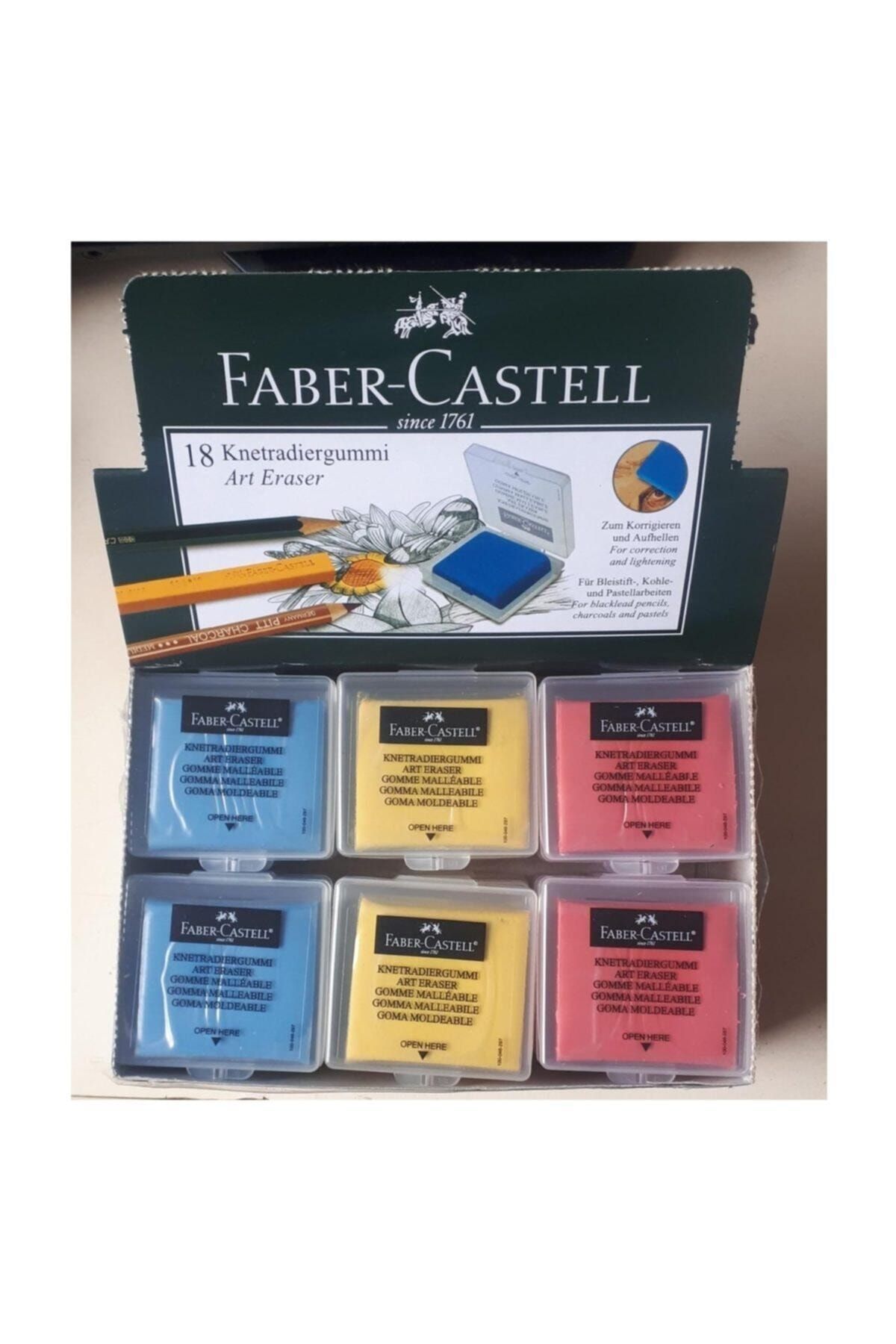Faber Castell Renkli Hamur Silgi Kutulu (18 Adetli) Paket