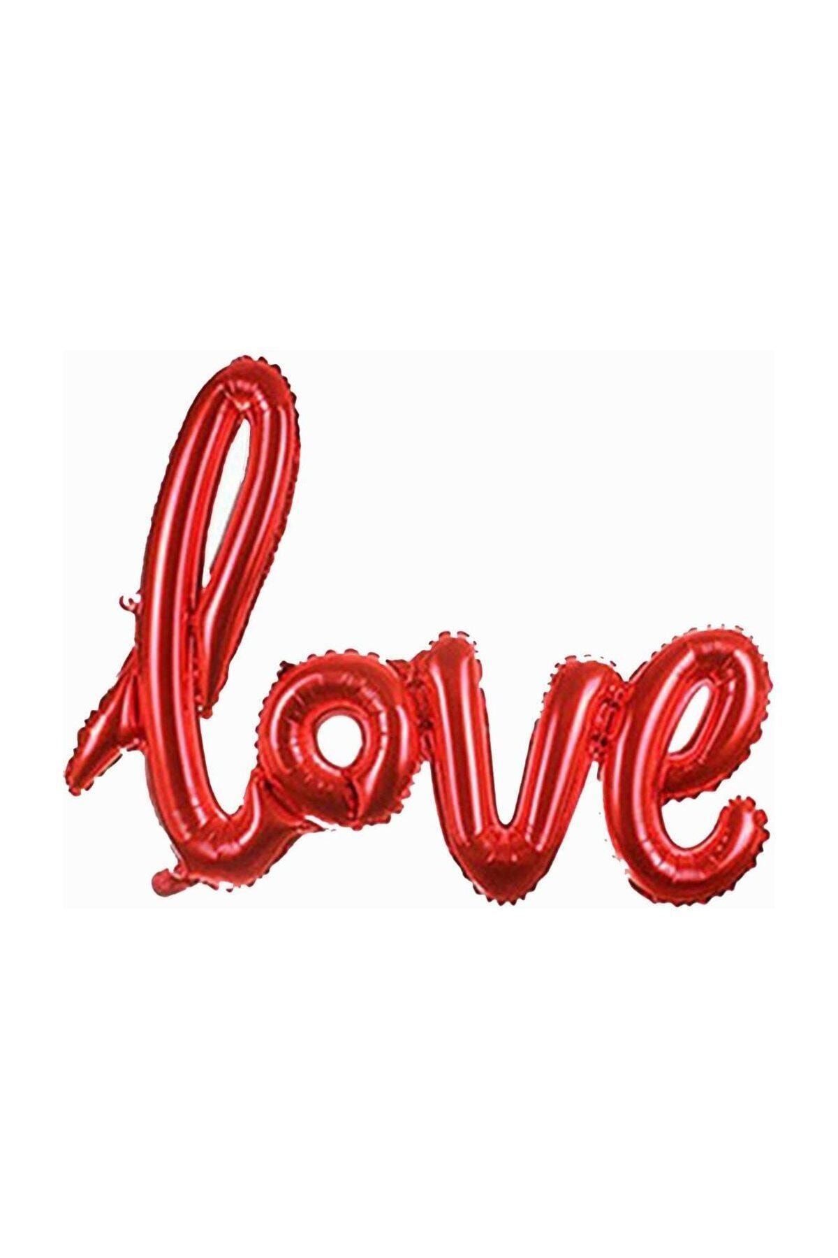 Parti Dolabı 1 Adet Kırmızı Love Imzalı Folyo Balon 70cm X 36cm