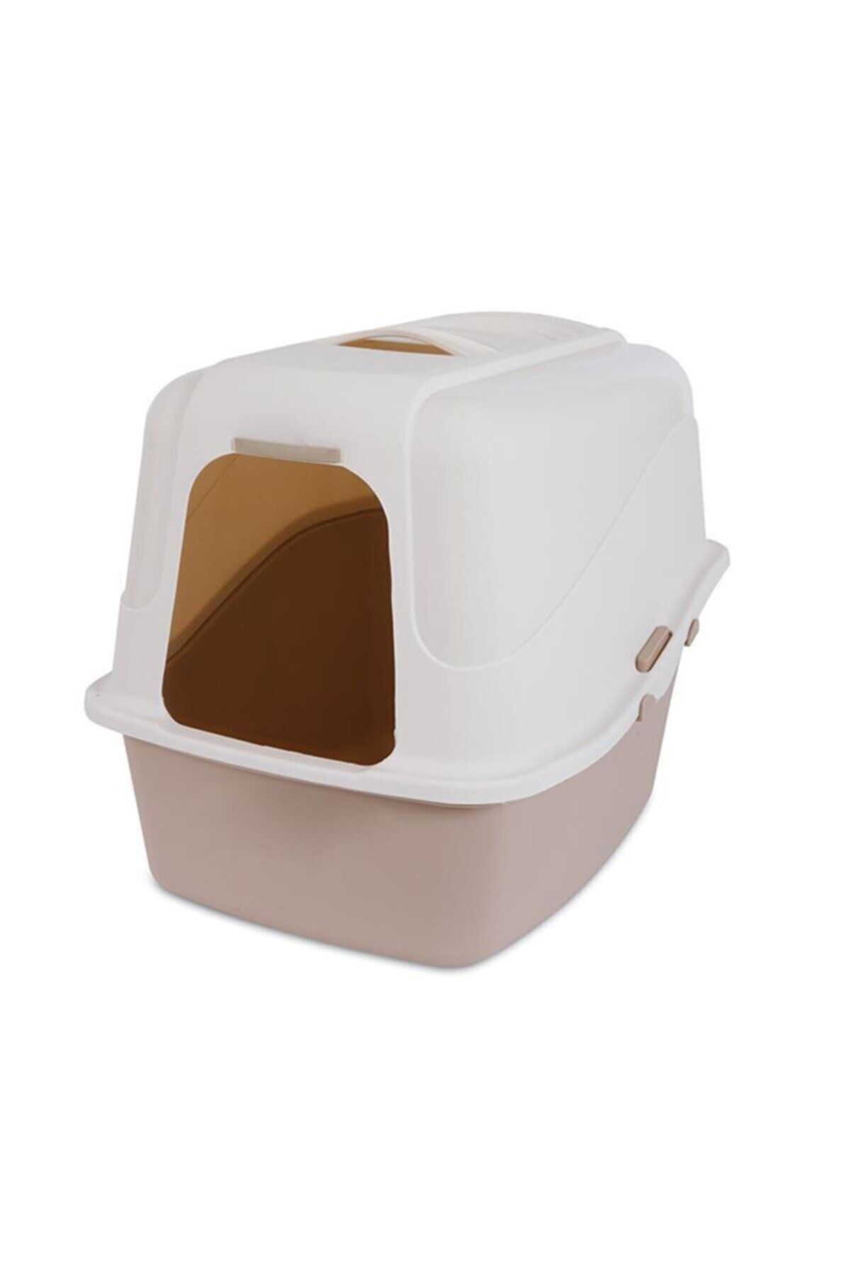 Petmate Hooded Microban Kapalı Kedi Tuvaleti Kahverengi