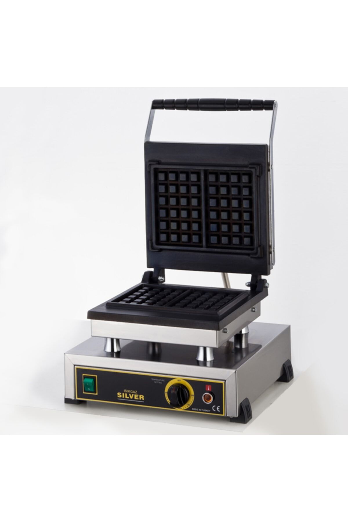 Işıkgaz Tekli Kare Waffle Makinası Silver Profesyonel