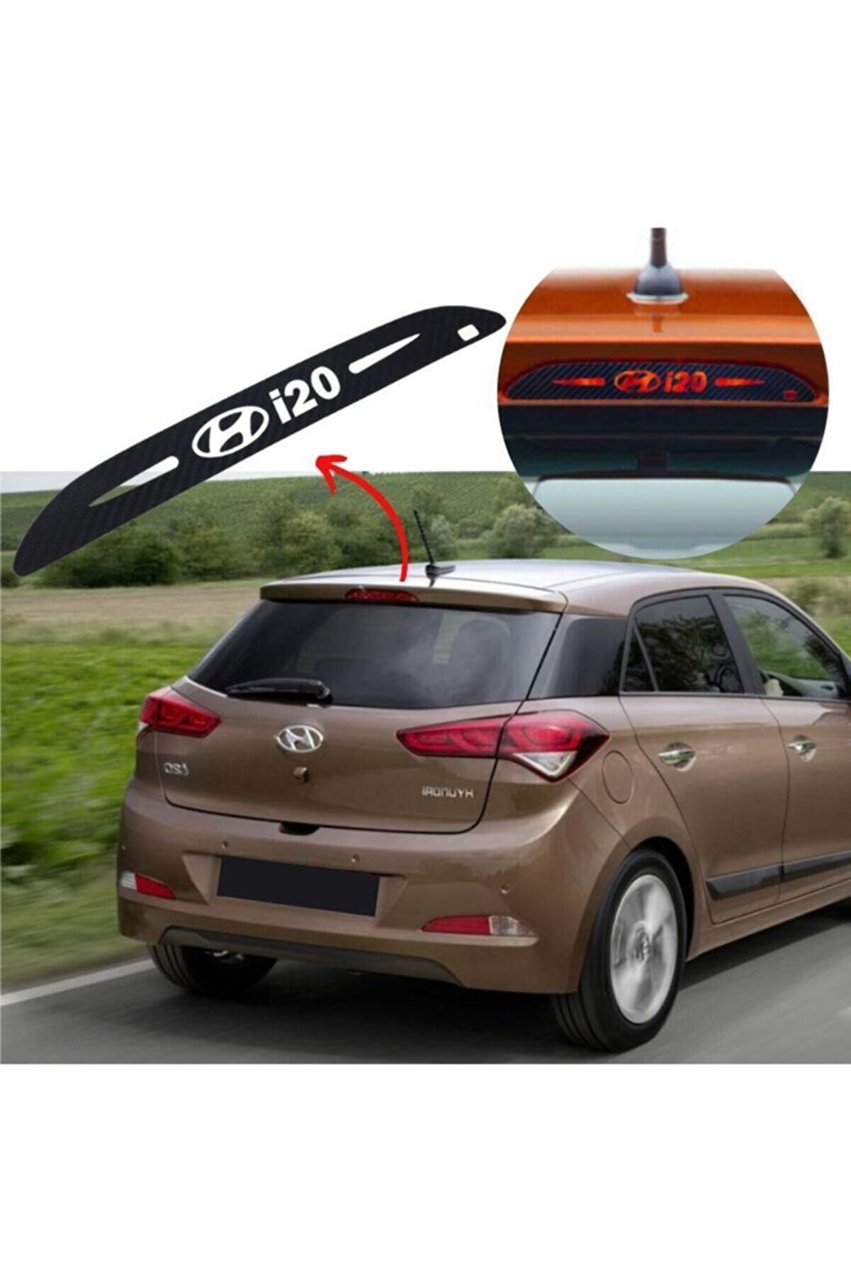 Carmind Hyundai I20 Karbon Arka Fren Stop Lambası Sticker 2015-2020