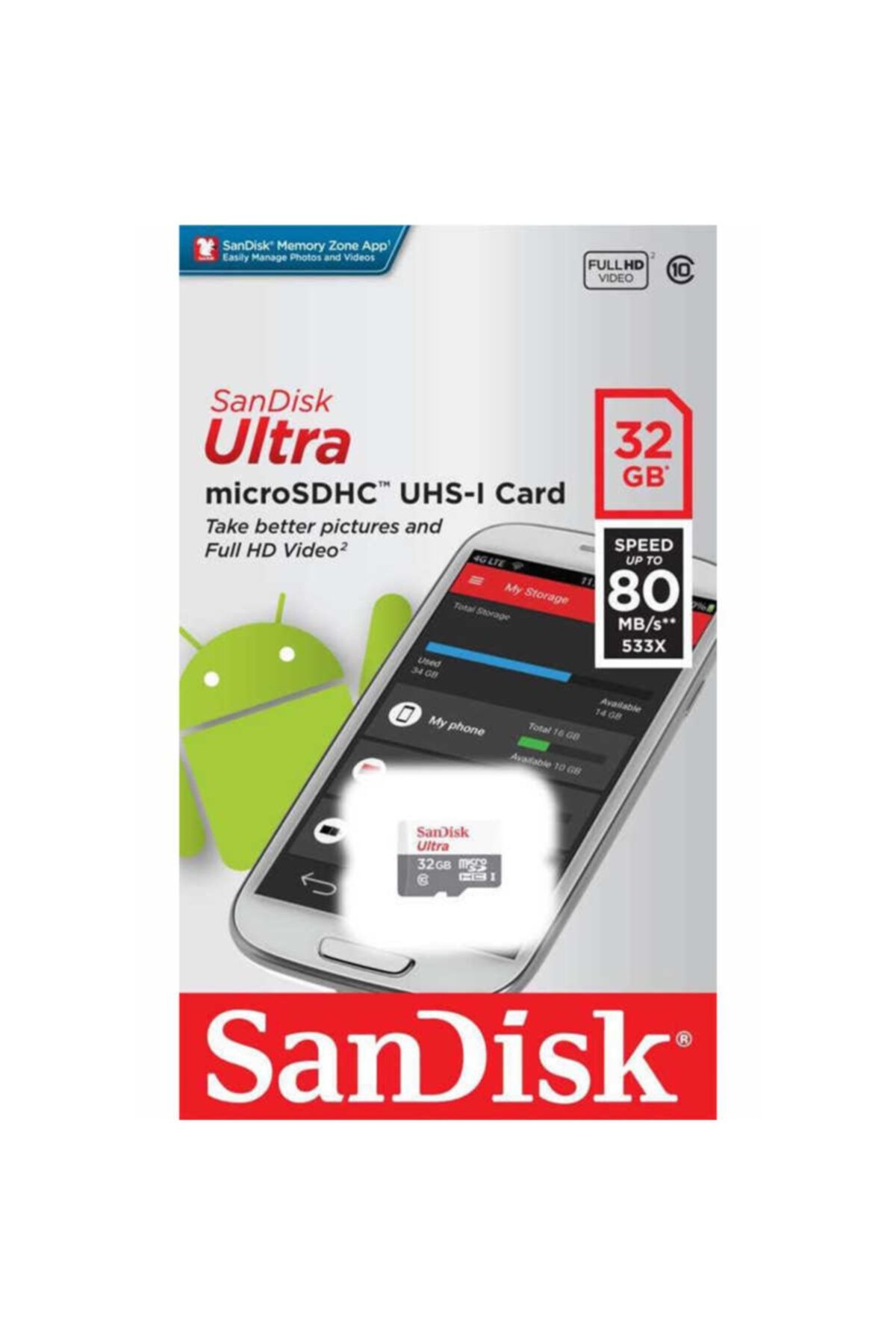 EVASTORE Sandisk Ultra 32 Gb Micro Sd Hafıza Kartı