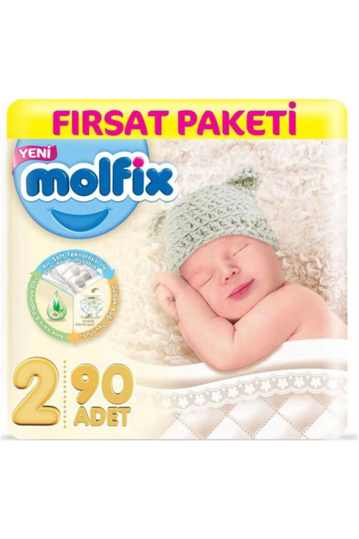 Molfix Bebek Bezi 2 Beden 3d Mini 90'lı Fırsat Paketi