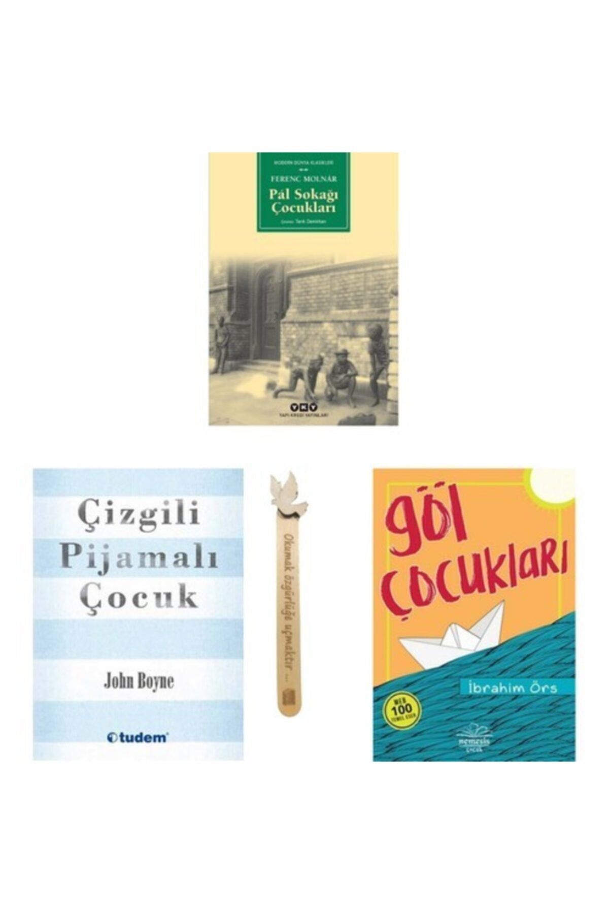 Tudem Yayınları Pal Sokağı Çocukları - Çizgili Pijamalı Çocuk - Göl Çocukları (3 Kitap Set) + Cizo Kitap Ayracı