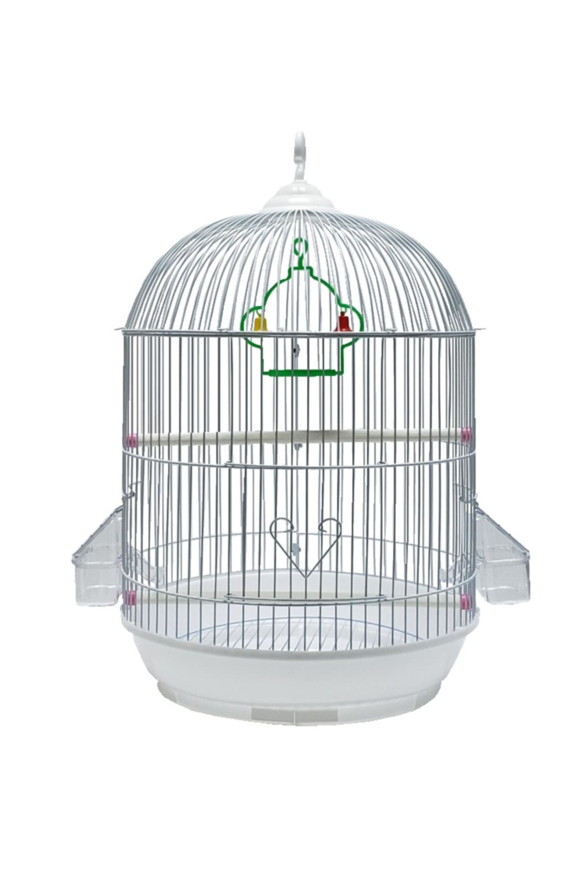 Best Cage Silindir Salon Kuş Kafesi - 1. Kalitede Ithal Üründür 34x53 Cm Beyaz