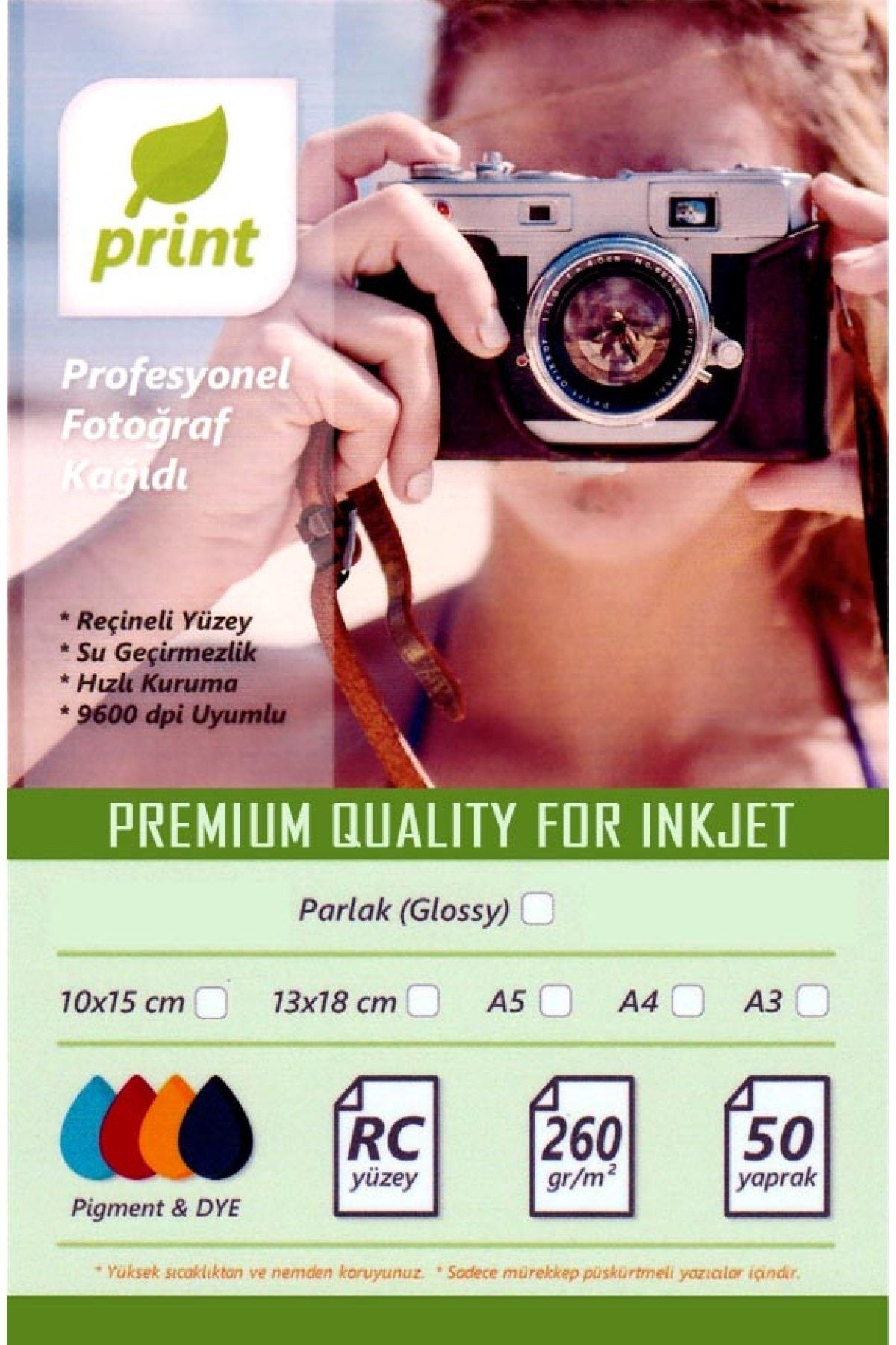 PRİNT Epson L6170 Fotoğraf Kağıdı Premium Parlak 260 Gr 10x15 50 Yaprak