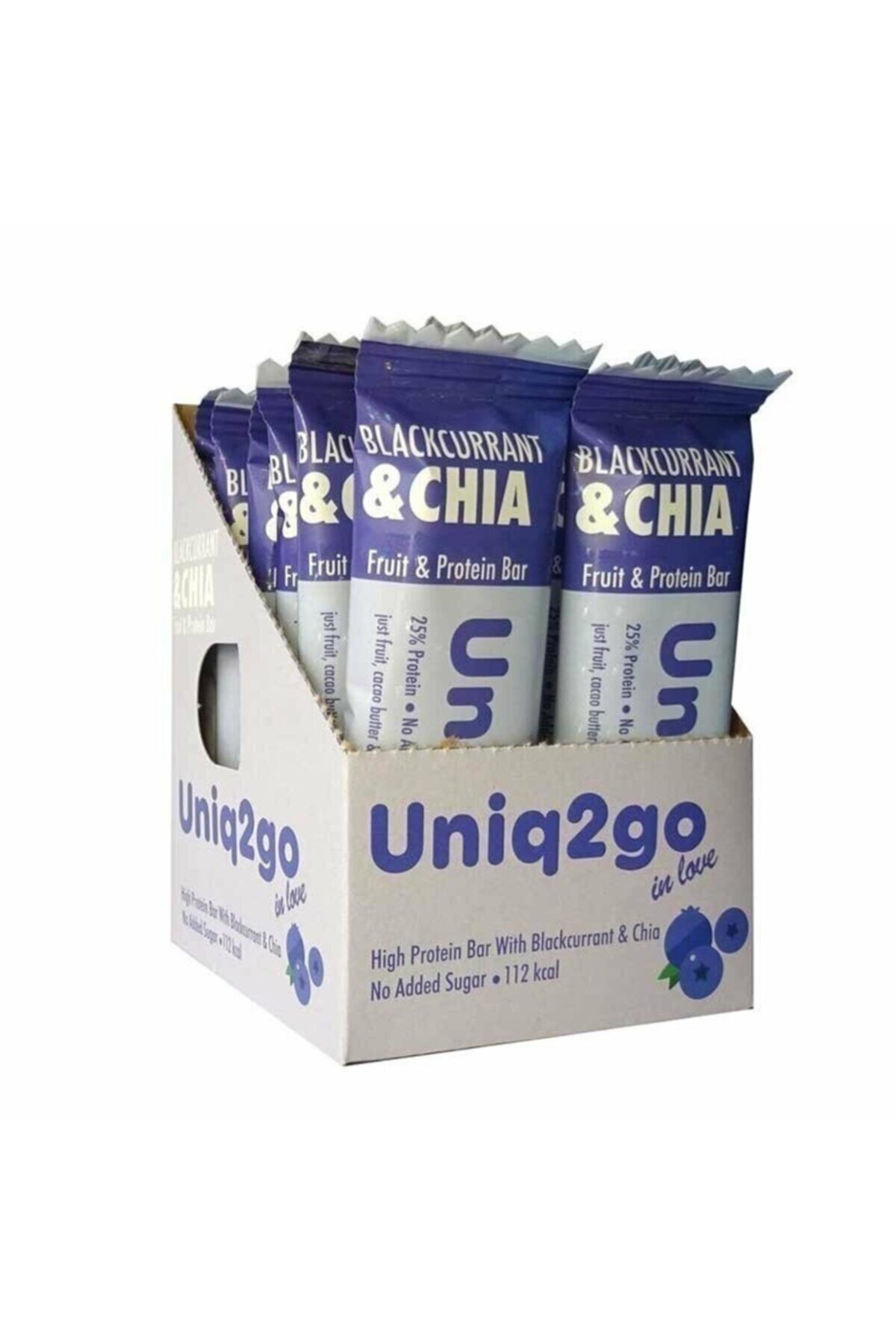 Uniq2go In Love Frenk Üzümlü Ve Chialı Protein Bar 32 Gr 12 Adet - Frenk Üzümü/chia