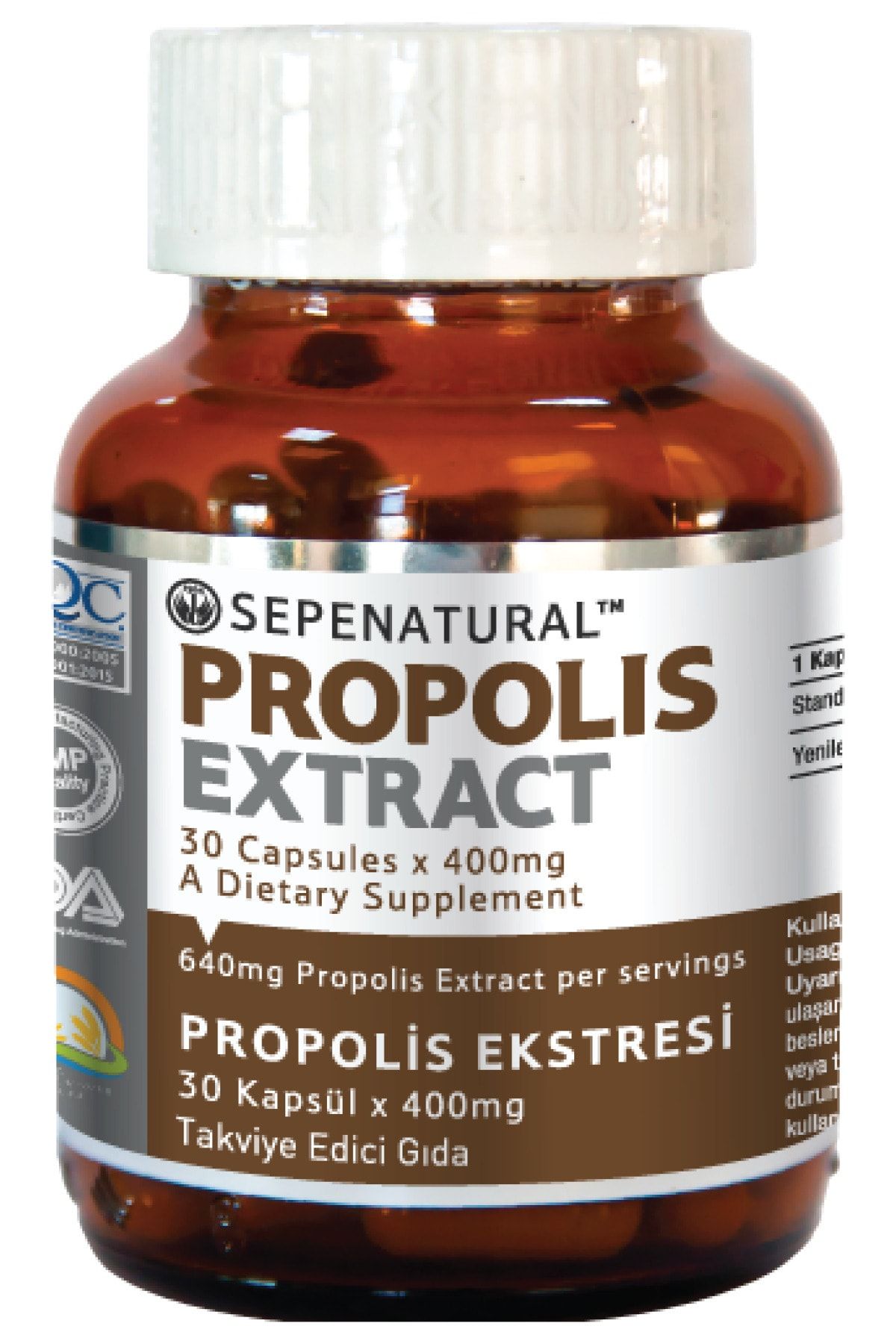 Sepe Natural Propolis Extract 30 Kapsül 400 Mg Propolis Ekstrakt Ekstresi