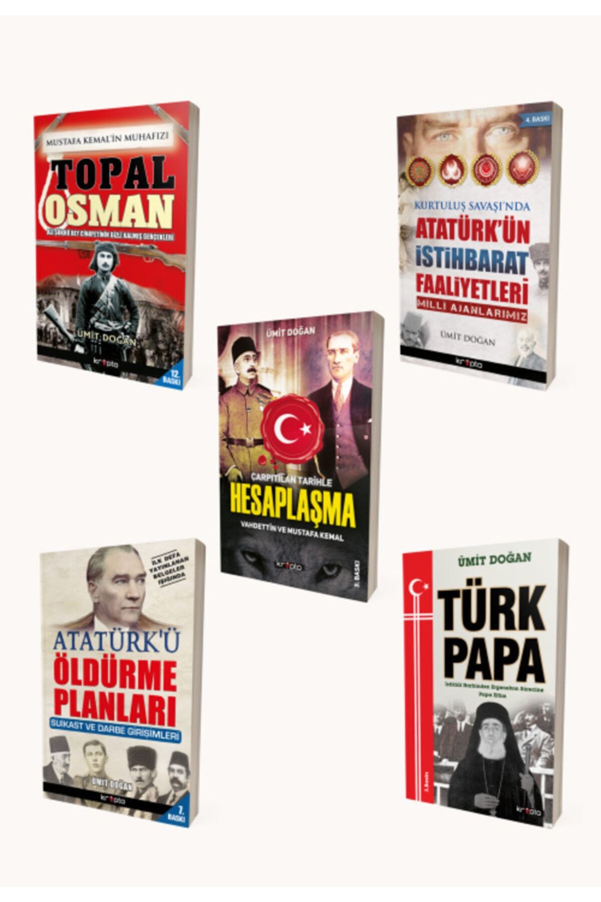 Kripto Basım Yayın Ümit Doğan Kitap Seti/5 Kitap/topal Osman, Hesaplaşma, T. Papa, Atatürk'ün Istihbarat F., Öldürme P.