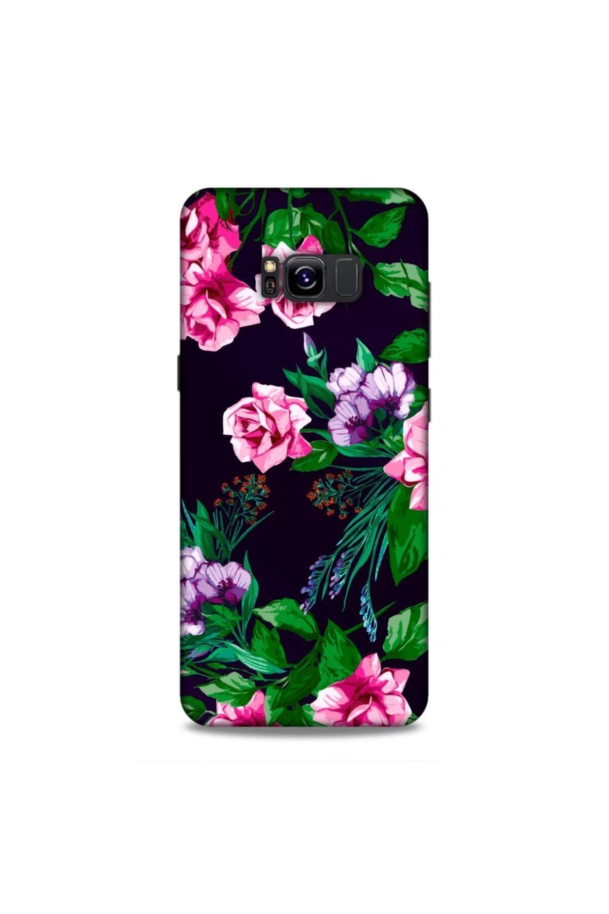 Pickcase Samsung Galaxy S8 Plus Kılıf Desenli Arka Kapak Pembe Çiçekler