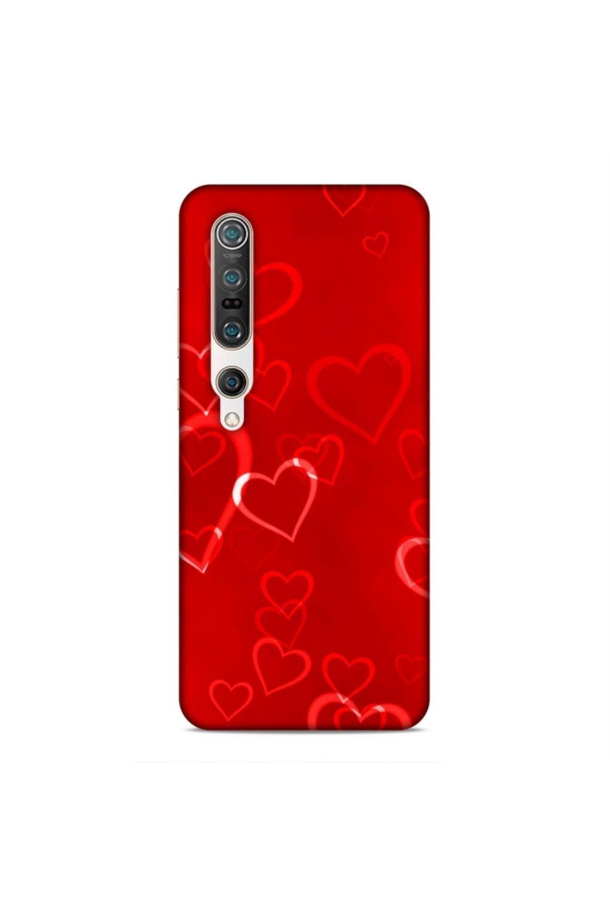 Pickcase Xiaomi Mi 10 Pro Kılıf Desenli Arka Kapak Kırmızı Kalpler