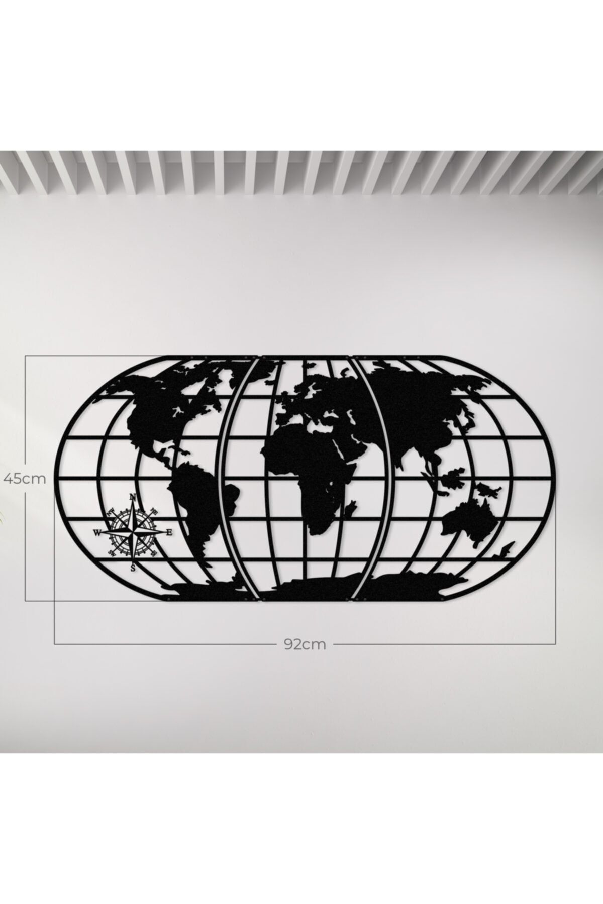 Metalium Concept Dekoratif Metal Duvar Tablosu Dünya Haritası 92x45cm