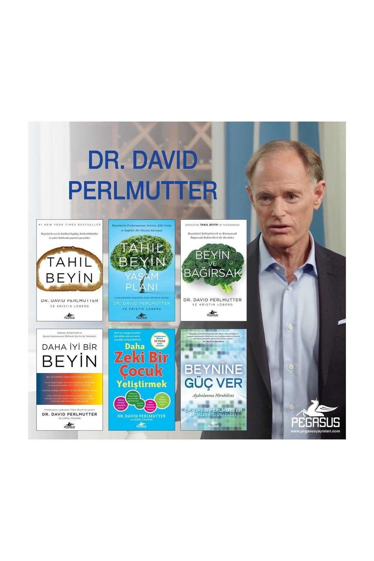 Pegasus Yayınları David Perlmutter Sağlıklı Yaşam Ve Beslenme Kitapları Takım Set (6 Kitap)