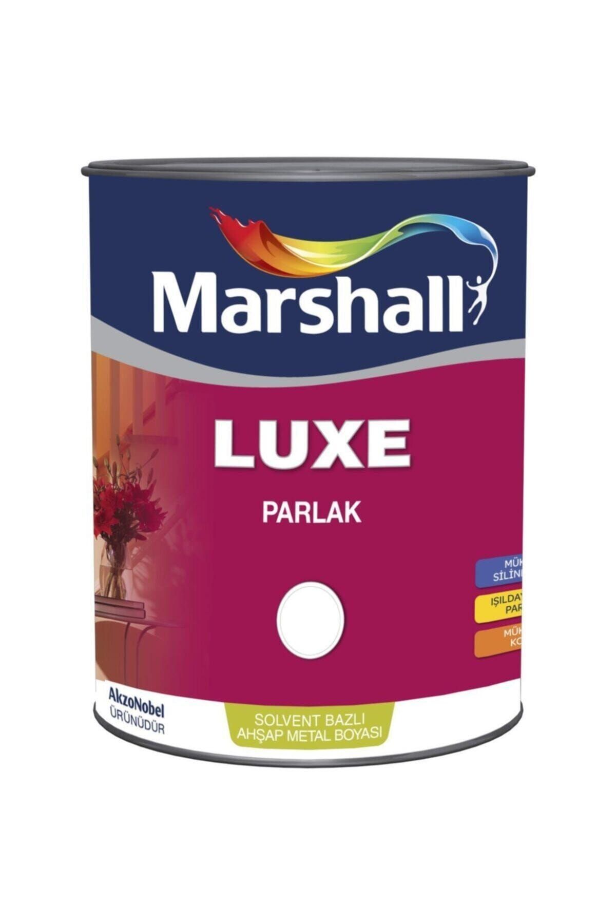 Marshall Luxe Parlak Solvent Bazlı Yağlı Boya 1 Lt ahşap demir plastik Yüzeyler Için Kirli Beyaz
