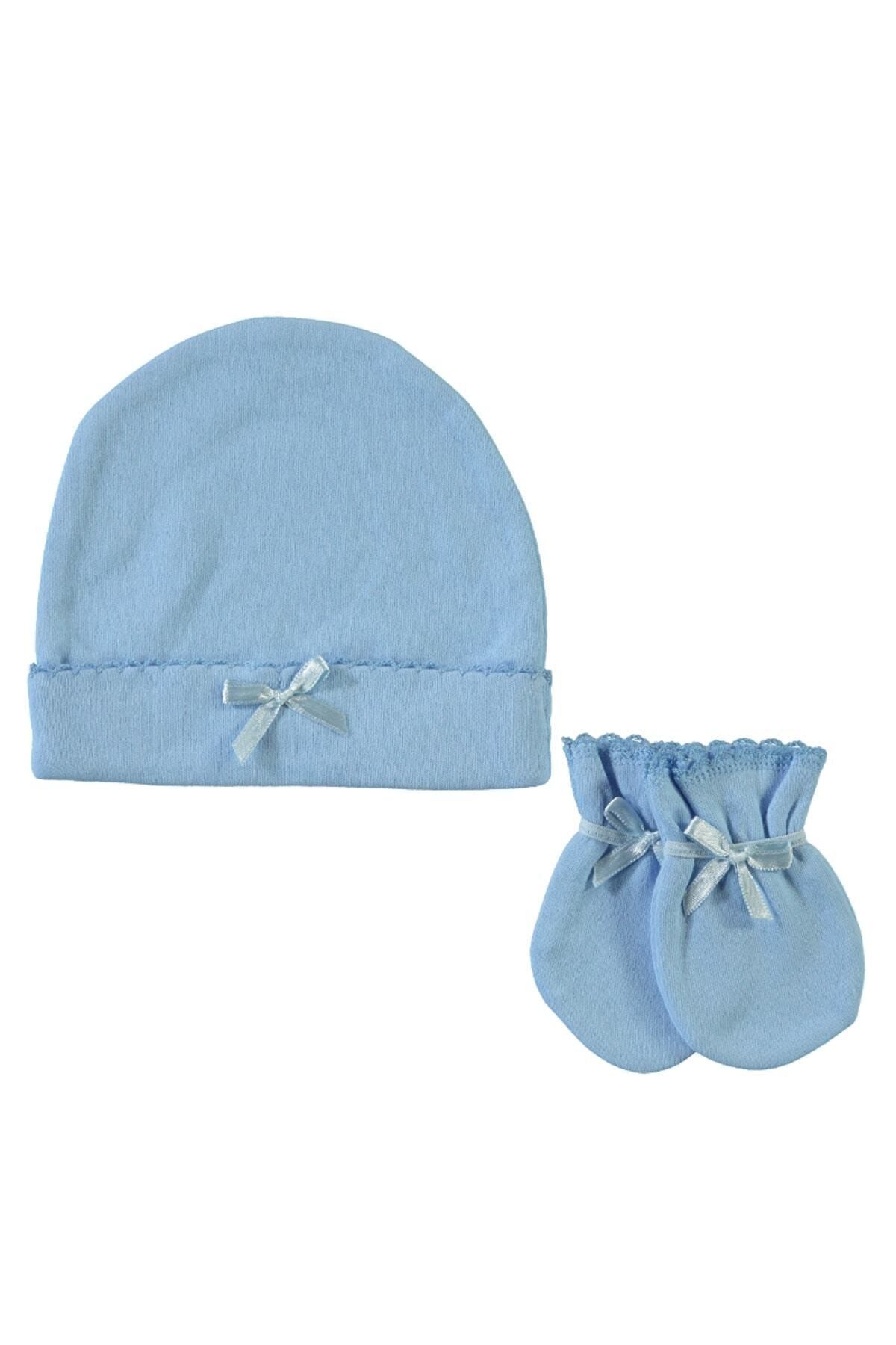 Sevi Bebe Mavi Bebek Şapka Eldiven Takımı