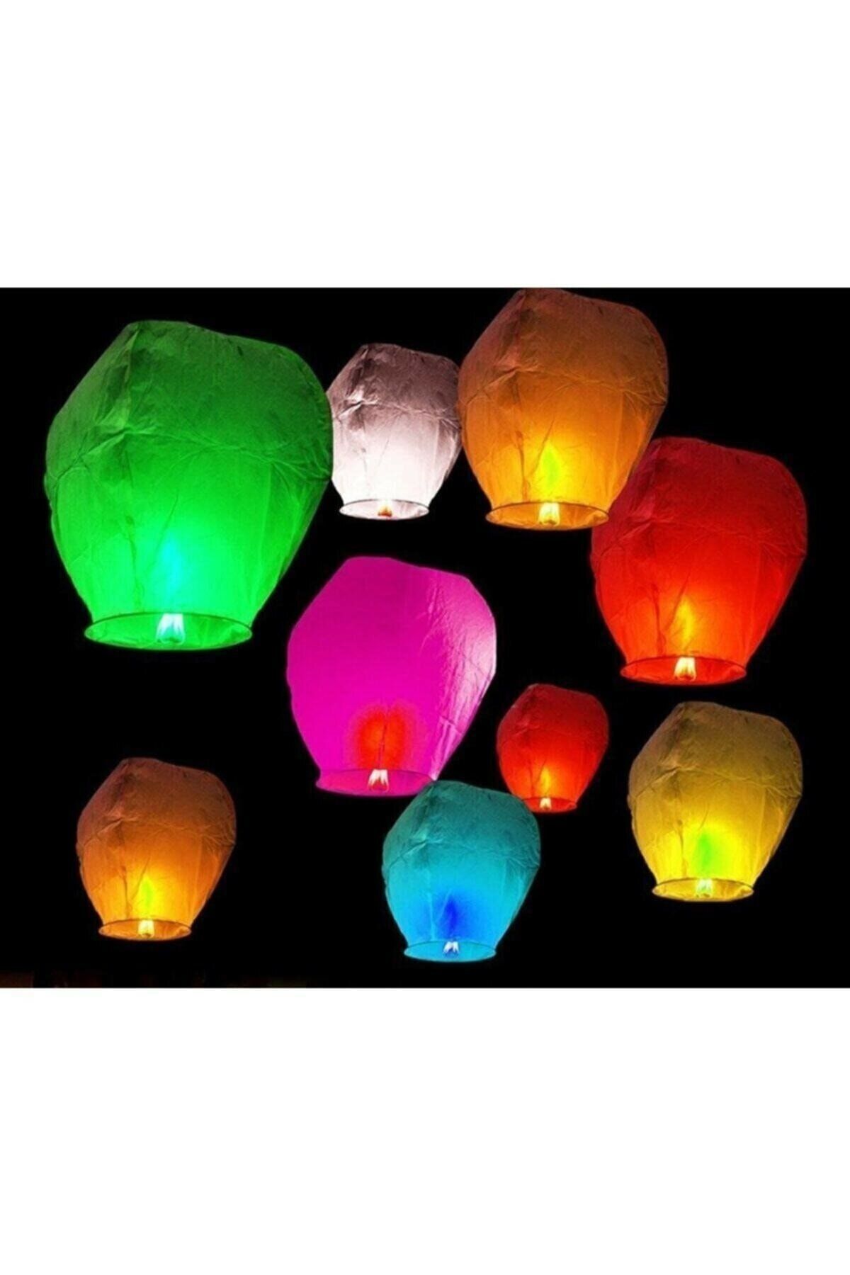 Genel Markalar 10 Adet Dilek Feneri Gece Uçan Dilek Balonu Karışık Renkler