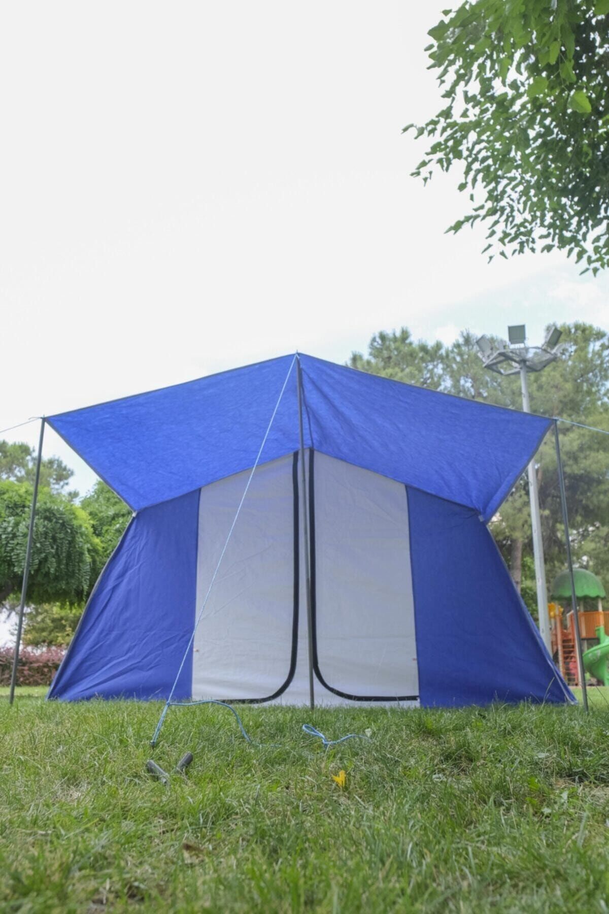 TUNÇ KAMP ÇADIRI Aile Tipi 2 Odalı 6 Kişilik Kamp Çadırı - Mavi