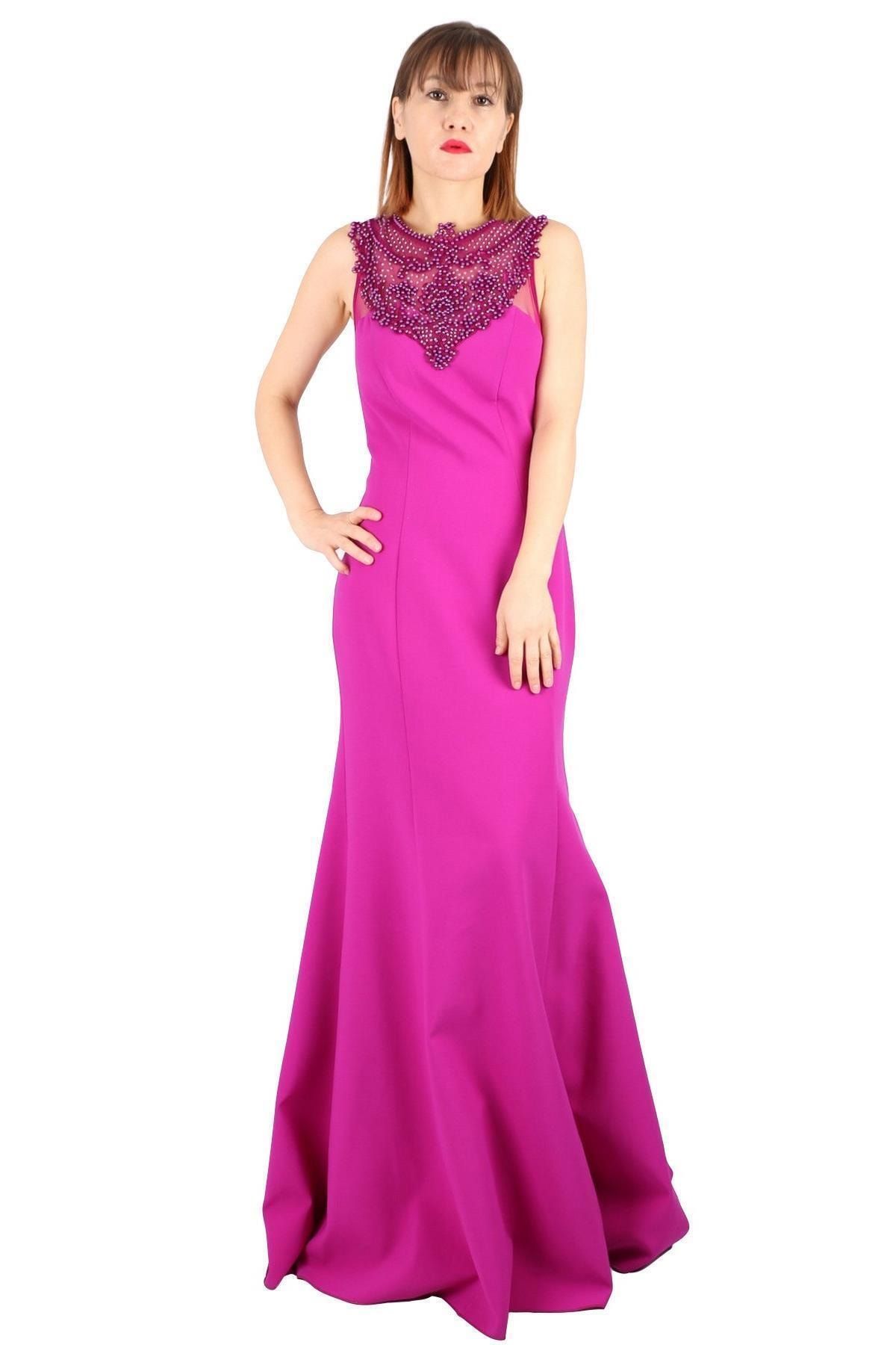 Günay Kadın Abiye Elbise Tn7810 Askılı-violet
