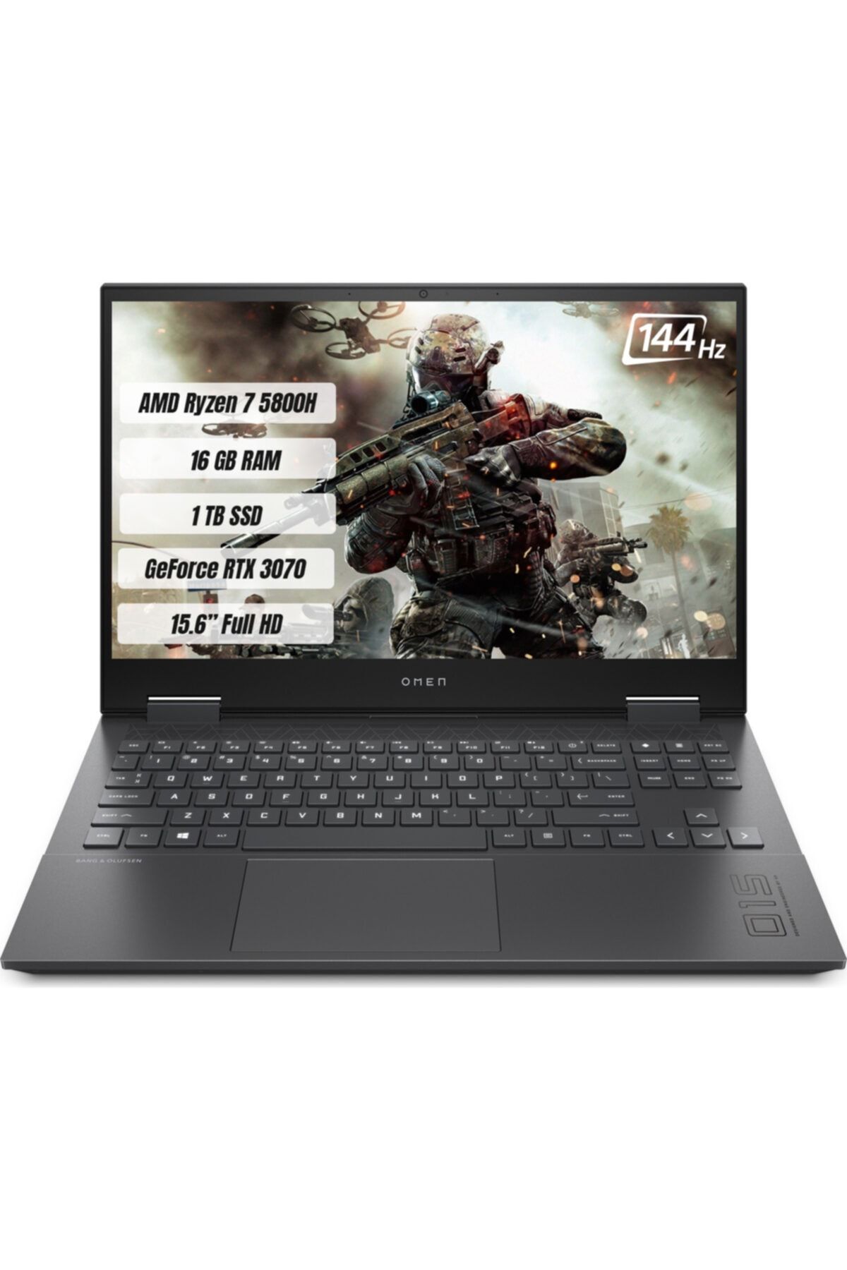 HP Omen Laptop 15-en1011nt Amd Ryzen 7 5800h 16gb 1tb Ssd Rtx 3070 144 Hz Freedos 15,6" Fhd 434m3ea