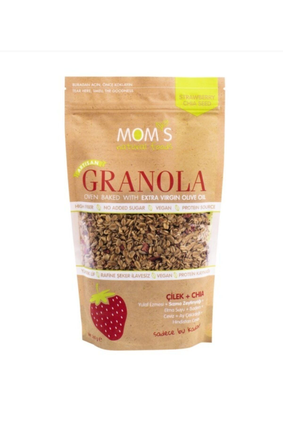 Mom's Natural Foods Natural Foods Çilek Ve Chialı Granola 360 Gr