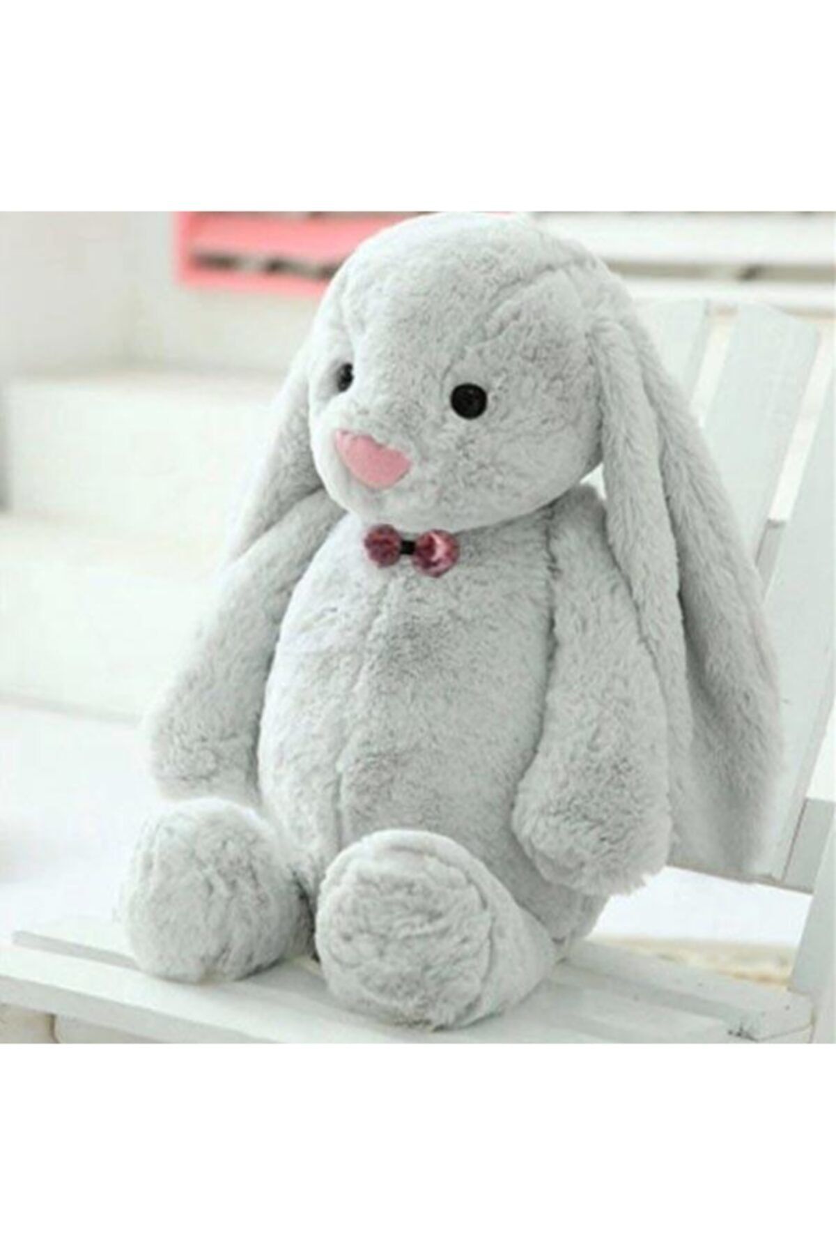 Sole Uyku Arkadaşım Papyonlu Uzun Kulak Bunny Peluş Tavşan 65 Cm