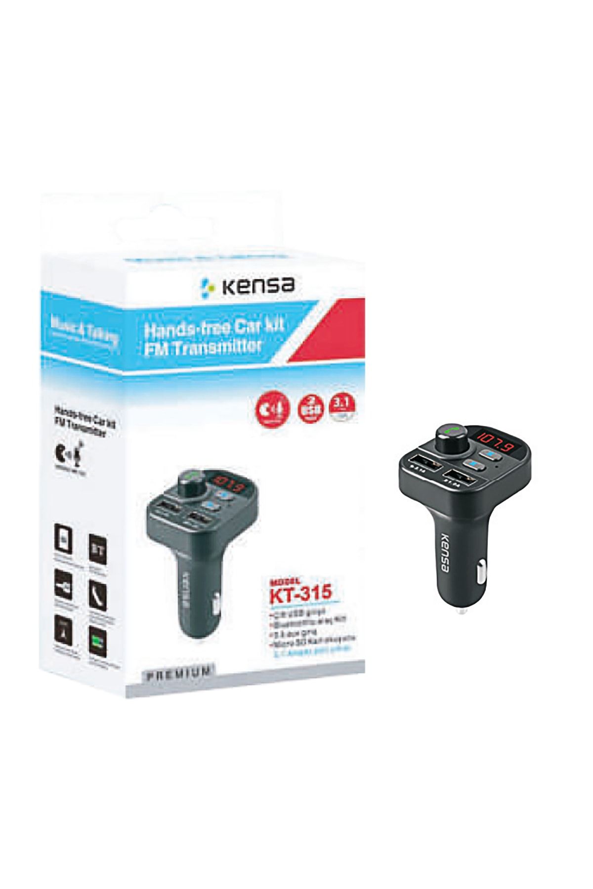 Kensa Kt-315 M3 Player Fm Fm Transmitter Bluetooth Araç Kiti