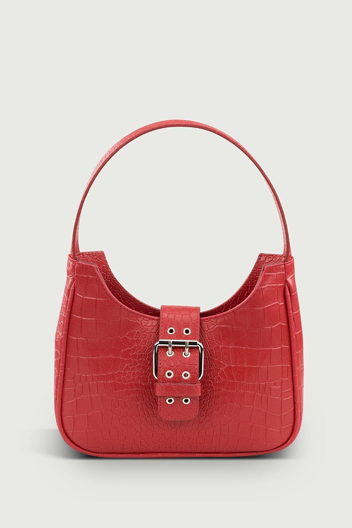 Housebags Kadın Kırmızı Tokalı Desenli Çanta 209