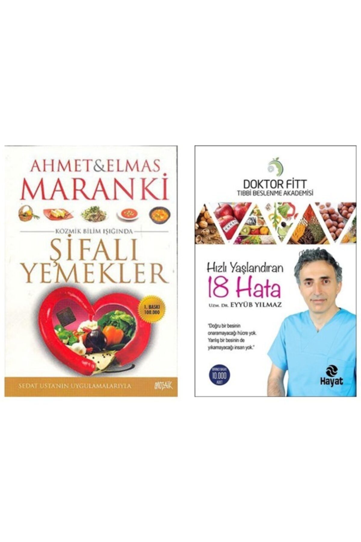 Hayat Yayınları Hızlı Yaşlandıran 18 Hata Dr Eyyüb Yılmaz + Kozmik Bilim Işığında Şifalı Yemekler Saadetkitap