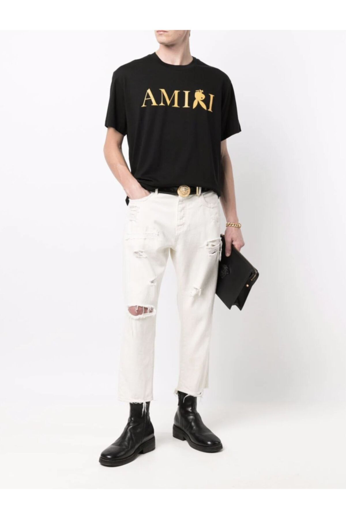 Amiri Playboy Baskı Siyah Regular Fit T-shirt
