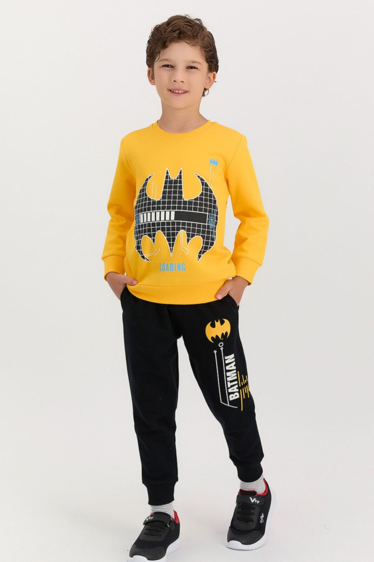 Batman Lisanslı Sarı Erkek Çocuk Eşofman Takımı