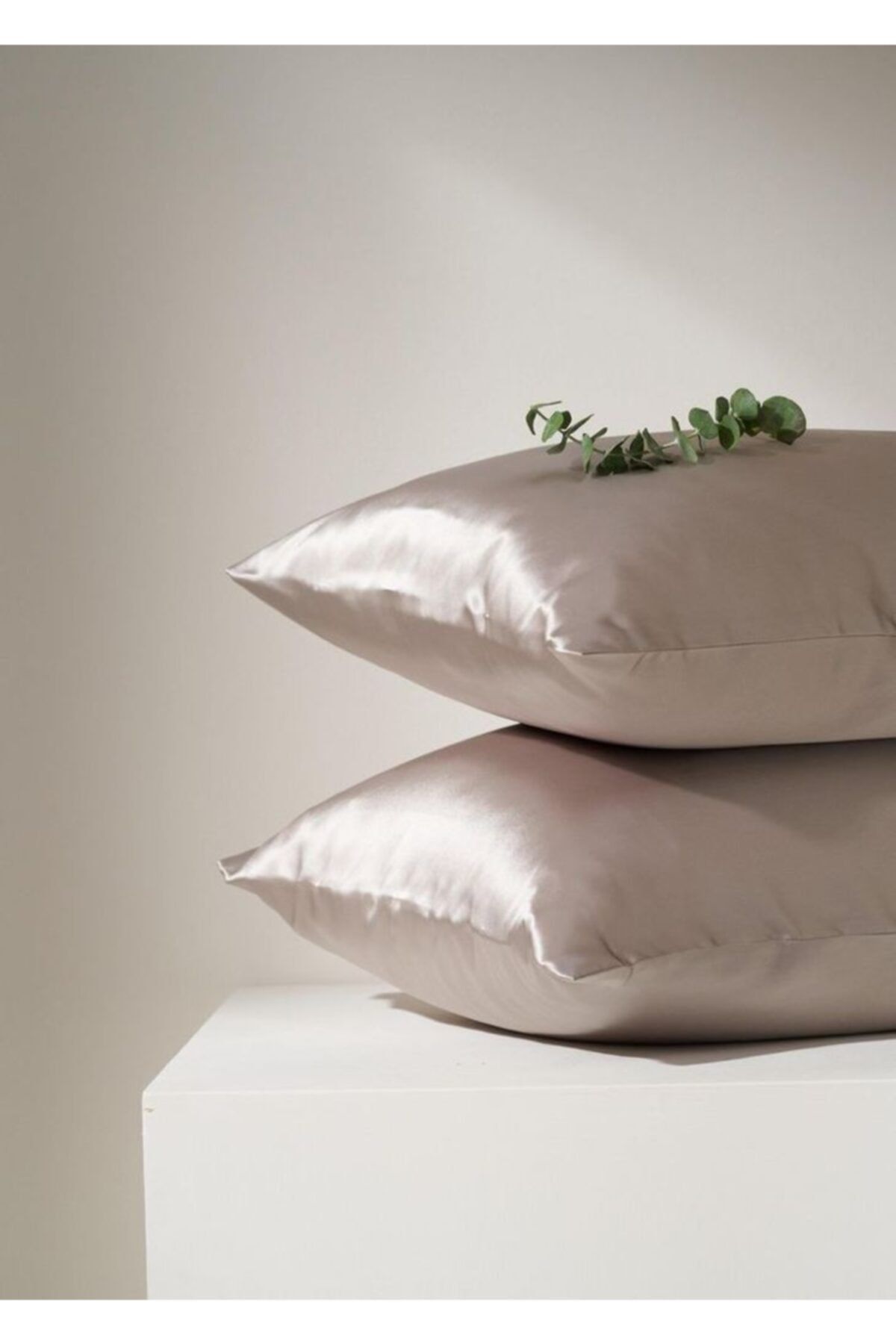 pistore Açık Kahverengi Ipek Saten Yastık Kılıfı 50 X 70 2'li ( Cappicuno )