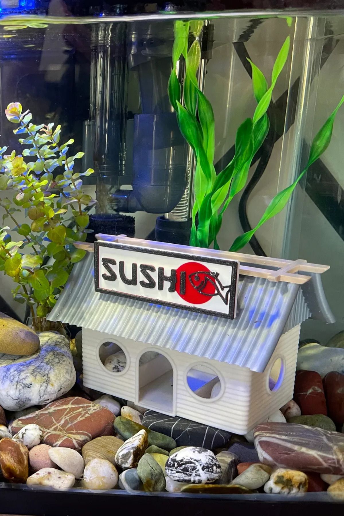 WOOF Sushi Tabelalı Balık Evi,Saklanma Alanı Akvaryum Dekoru,Akvaryum Süsü