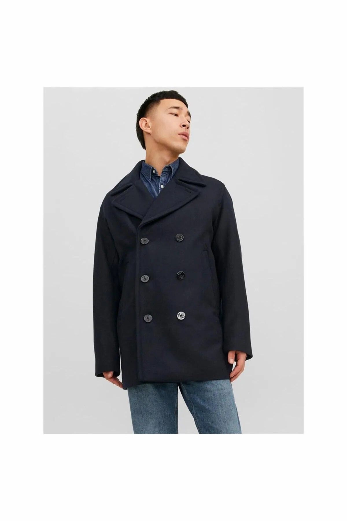 Jack & Jones Erkek Lacivert Jprblucaptain Wool Peacoat Mont 12239479-Darknavy