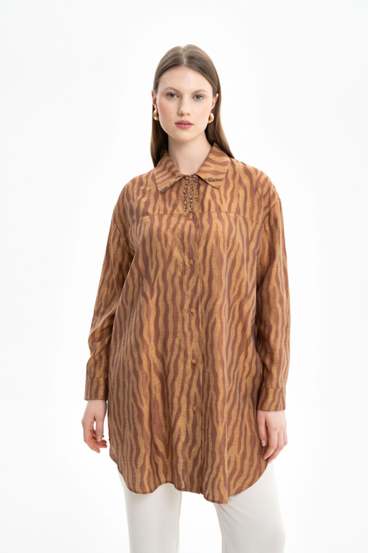 Aker Zebra Desen İşlemeli Tunik