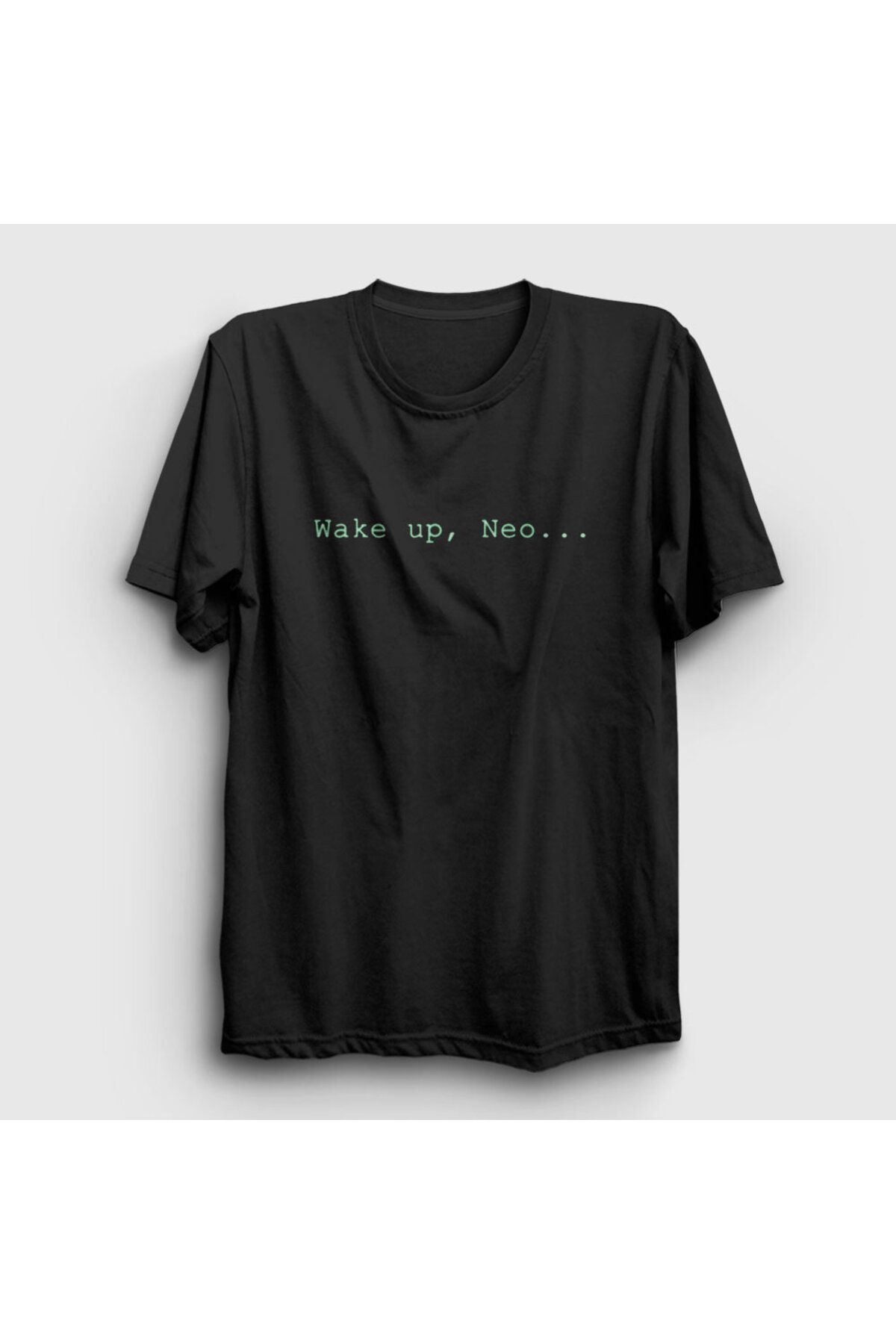 Presmono Unisex Siyah Wake Up Neo Film The Matrix T-shirt 254043tt