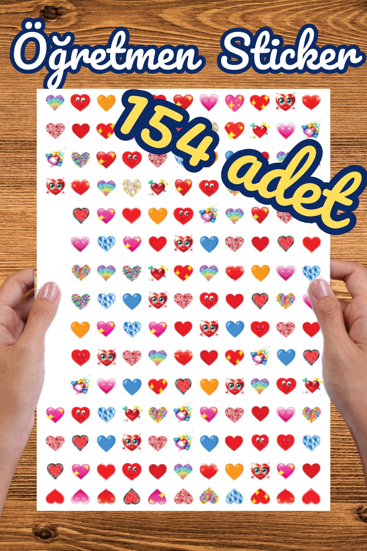 Al Yapıştır Öğretmenler için Motivasyon Kalp Etiket 154 Adet Öğretmen Sticker