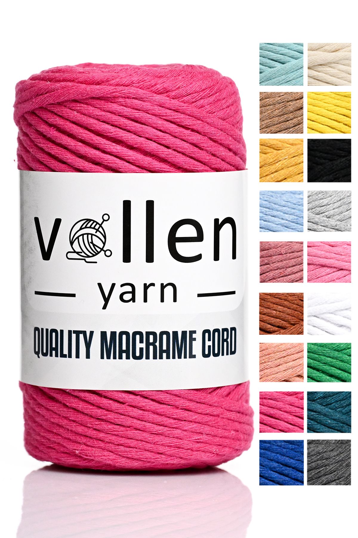 vollen yarn Taranan Makrome Ipi, 3mm Tek Büküm,Makrome Örgü İpi, Taranabilir Pamuk Makrome